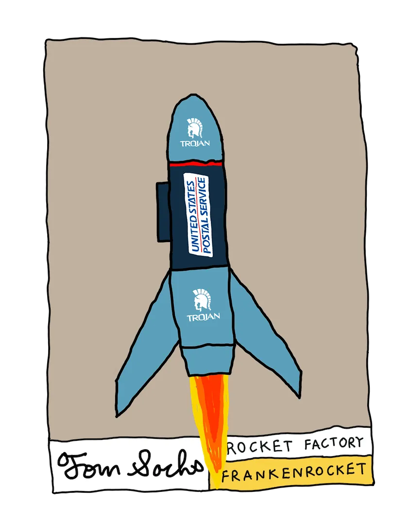 Tom Sachs Rocket Factory is a trans-dimensional manufacturing plant. Our Rocket Factory uses NFTs to build new NFTs. The Genesis NFT Collection from Tom Sachs