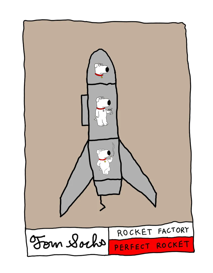 Tom Sachs Rocket Factory is a trans-dimensional manufacturing plant. Our Rocket Factory uses NFTs to build new NFTs. The Genesis NFT Collection from Tom Sachs