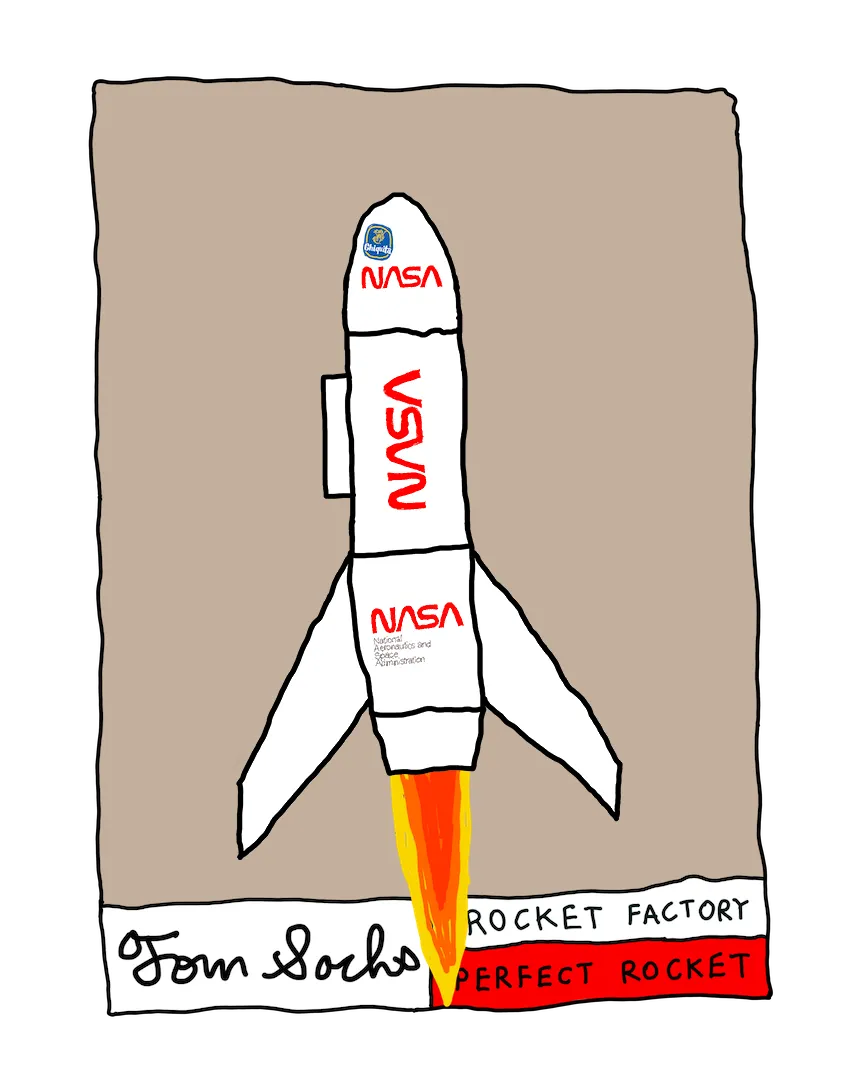 Tom Sachs Rocket Factory is a trans-dimensional manufacturing plant. Our Rocket Factory uses NFTs to build new NFTs. The Genesis NFT Collection from Tom Sachs