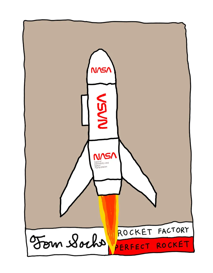 Tom Sachs Rocket Factory is a trans-dimensional manufacturing plant. Our Rocket Factory uses NFTs to build new NFTs. The Genesis NFT Collection from Tom Sachs