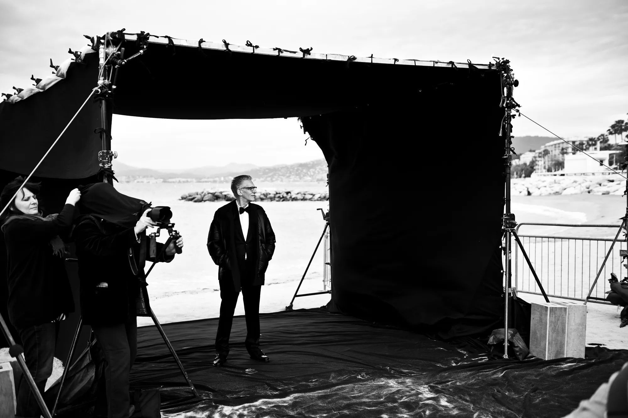 I was fortunate enough to accompany my father to his portrait shoot with the legendary Peter Lindbergh, whom I admired so much. It was very exciting to watch him at work. I took many photos of Peter in action and they went up on the New York Times website. A couple of days later when I went back to his studio by the sea with Sarah Gadon, he asked if I knew who shot the images and when I told him it was me, he said he loved them and that he rarely liked looking at pictures of himself.