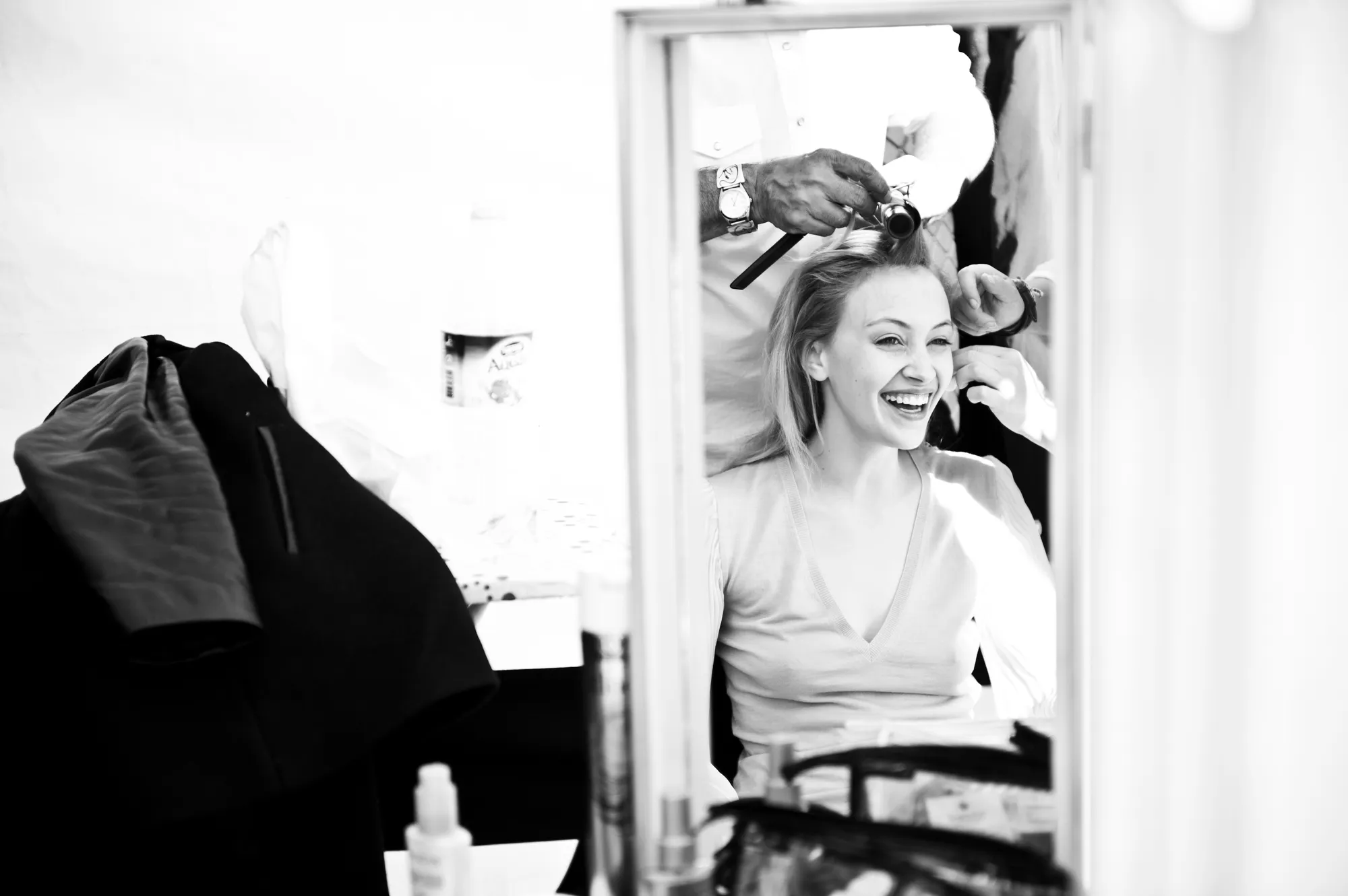 Sarah Gadon was in both my brother’s film, Antiviral, and my father’s film Cosmopolis, so she was in Cannes for the same stretch I was. Having done stills on both films, I had spent a lot of time with Sarah, and we had become very close friends. On this day I got to accompany her on a photo shoot with the legendary Peter Lindbergh, which was a thrill for me in so many ways. 
