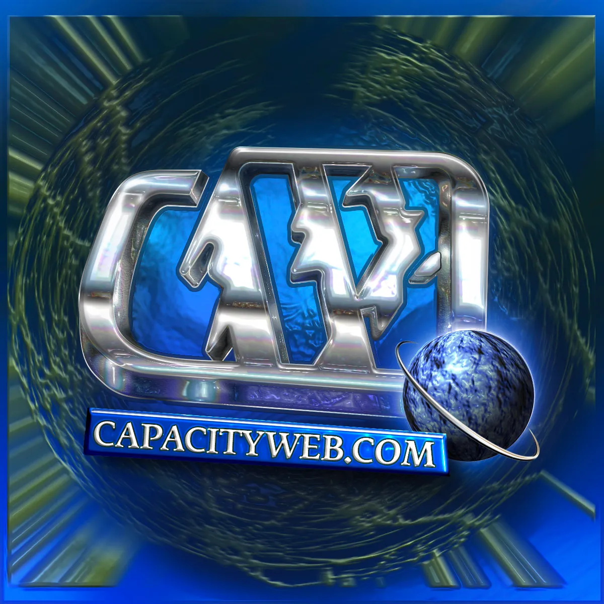 Guile Twardowski reimagined logo for **capacityweb.com** (2000-2001) a platform that facilitated the leasing of manufacturing companies’ production downtime. Inspired from [a logo](https://folia.mypinata.cloud/ipfs/QmPKNVntZAwX1QUED7ArTvKDeRrJgREaj82GSAuhshG8LB/capacityweb.com/inspo.png) generated by Cosmographia's text-to-image AI. 

[**Dotcom Seance**](https://dotcomseance.com) is a collection by Simon Denny, Guile Twardowski, and Cosmographia. 

Presented by [Folia](https://folia.app).