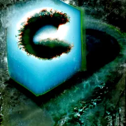 Logo reimagined by Cosmographia's text-to-image machine learning (Diffusion Model) software for **ecircles.com** (1998-2001) from the description "A logo for a 2001 company named 'ecircles.com' an image sharing social network allowing users to share photos to friends in closed groups".

[**Dotcom Seance**](https://dotcomseance.com) is a collection by Simon Denny, Guile Twardowski, and Cosmographia. 

Presented by [Folia](https://folia.app).