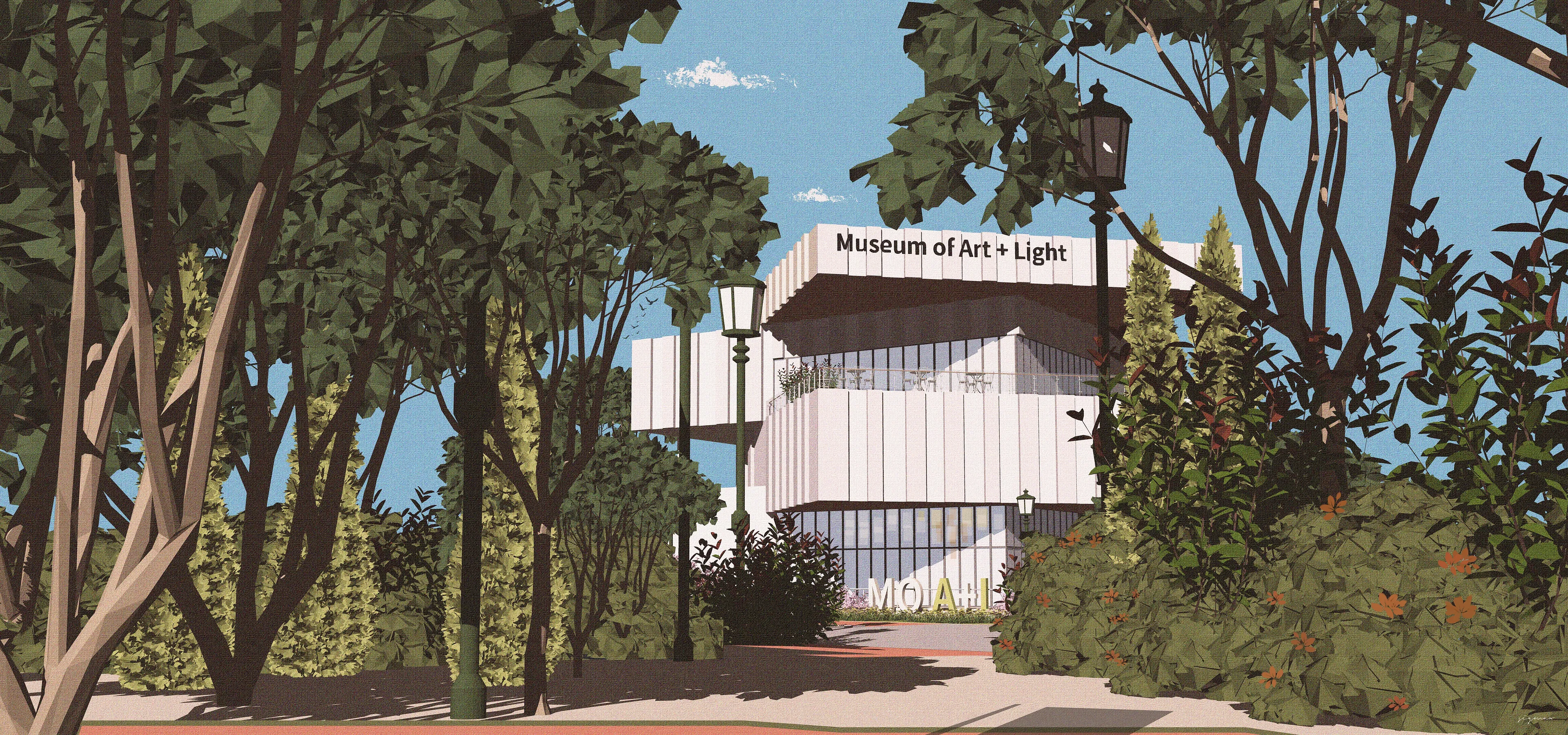 The Museum of Art + Light and Iconic are proud to present a limited print and digital release with artist SigmaX, whose work bridges architecture and art through a distinctive blend of precision and atmosphere. This exclusive piece captures the dialogue between permanence and transience, inviting collectors to experience the museum as both subject and metaphor.