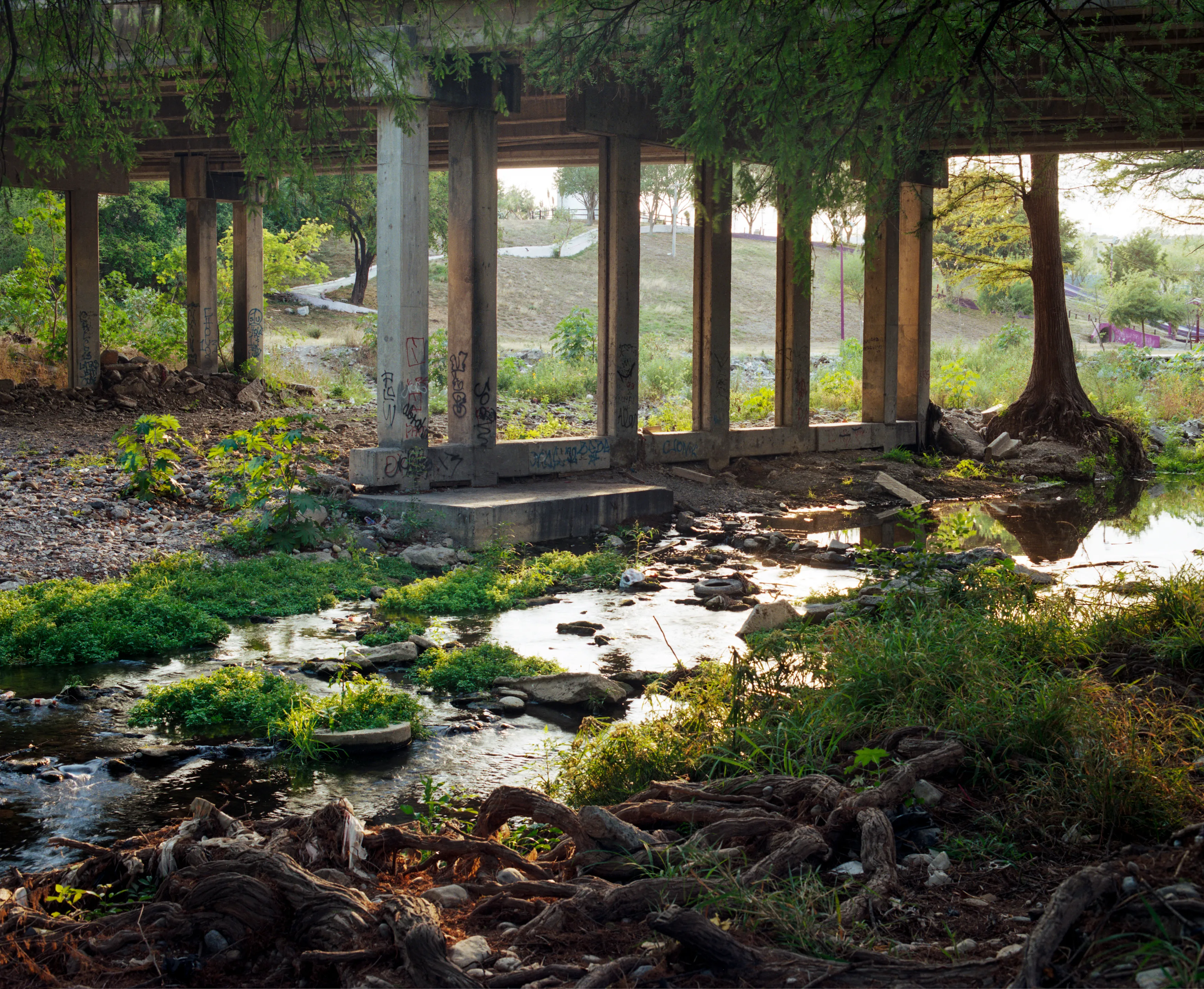 State of Nuevo León, Mexico, 2005-2010. This image is part of a 5-year project called Suburbia Mexicana. I wanted to document some of the unintended consequences of the housing bubble many cities in Mexico were going through. I was also very interested in the aesthetic questions posed by using ultra beautiful landscape imagery to represent ecological degradation. It is a nod to the romantic use of tragedy in paintings; a visual exploration of the grandeur of disaster as a way to comment on the other side of Mexico’s copy pasted ideals of homeownership.