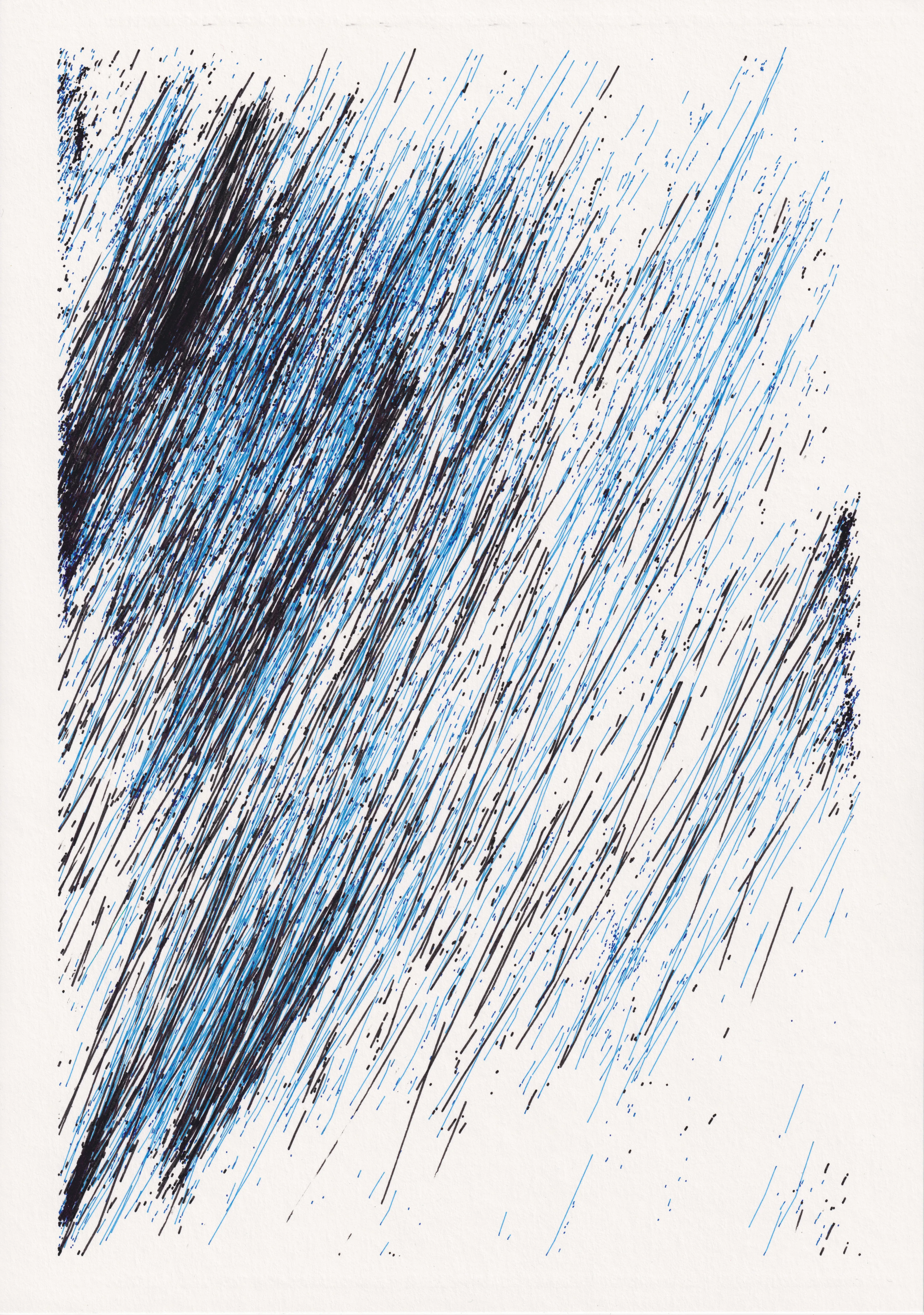 Black and blue solid pigment ink  
210x297mm/8.27x11.69in  
190gsm Hahnemühle paper  
Plotted with an HP 7550A vintage plotter  
Berlin, March 2024

The NFT comes with the original drawing, to be claimed by the token holder. Upon resale on the secondary market, the original drawing shall be shipped to the new owner. The receiver of the work will cover shipping costs.