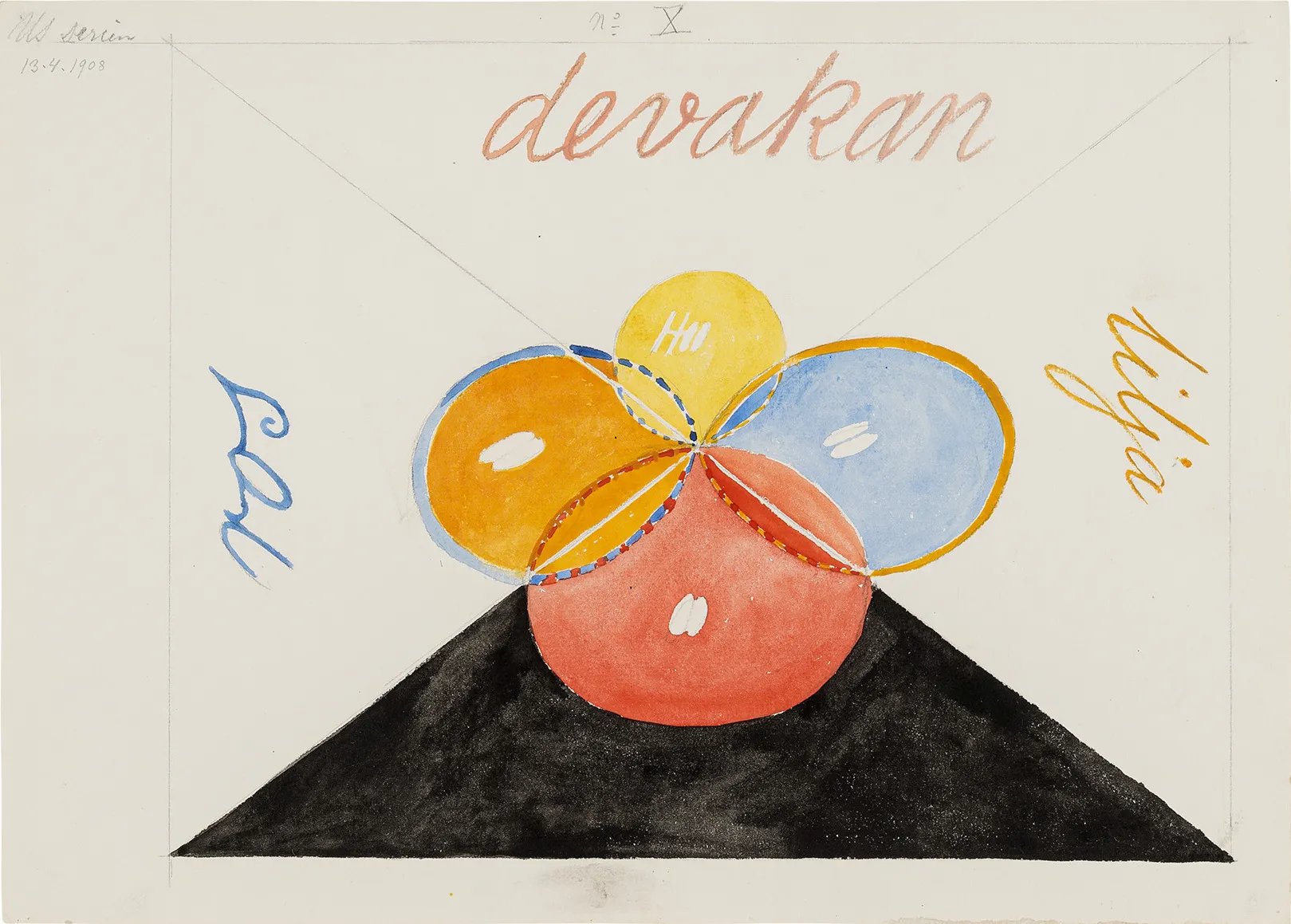 Hilma af Klint (1862–1944) was born in Stockholm where she studied at the Royal Academy of Fine Arts. She established herself as an artist, exhibiting figurative paintings. As a devout Christian she later became involved in spiritualism, and interested in the ideas of Rosicrucian theosophy and anthroposophy. In 2018 a large survey at the Guggenheim Museum in New York became the best-attended exhibition in the history of the institution.

An official seven volume catalogue raisonné, published by Stolpe Publishing with the endorsement of the Hilma af Klint Foundation, was finalized in 2022. The second volume, Paintings for the Temple, were created between 1906 and 1915 and are af Klint’s most important body of work. The digital extension of the catalogue includes all the 193 key artworks offered in the NFT series Hilma af Klint - Paintings for the Temple, presented by Stolpe Publishing, Acute Art and available on the GODA platform.