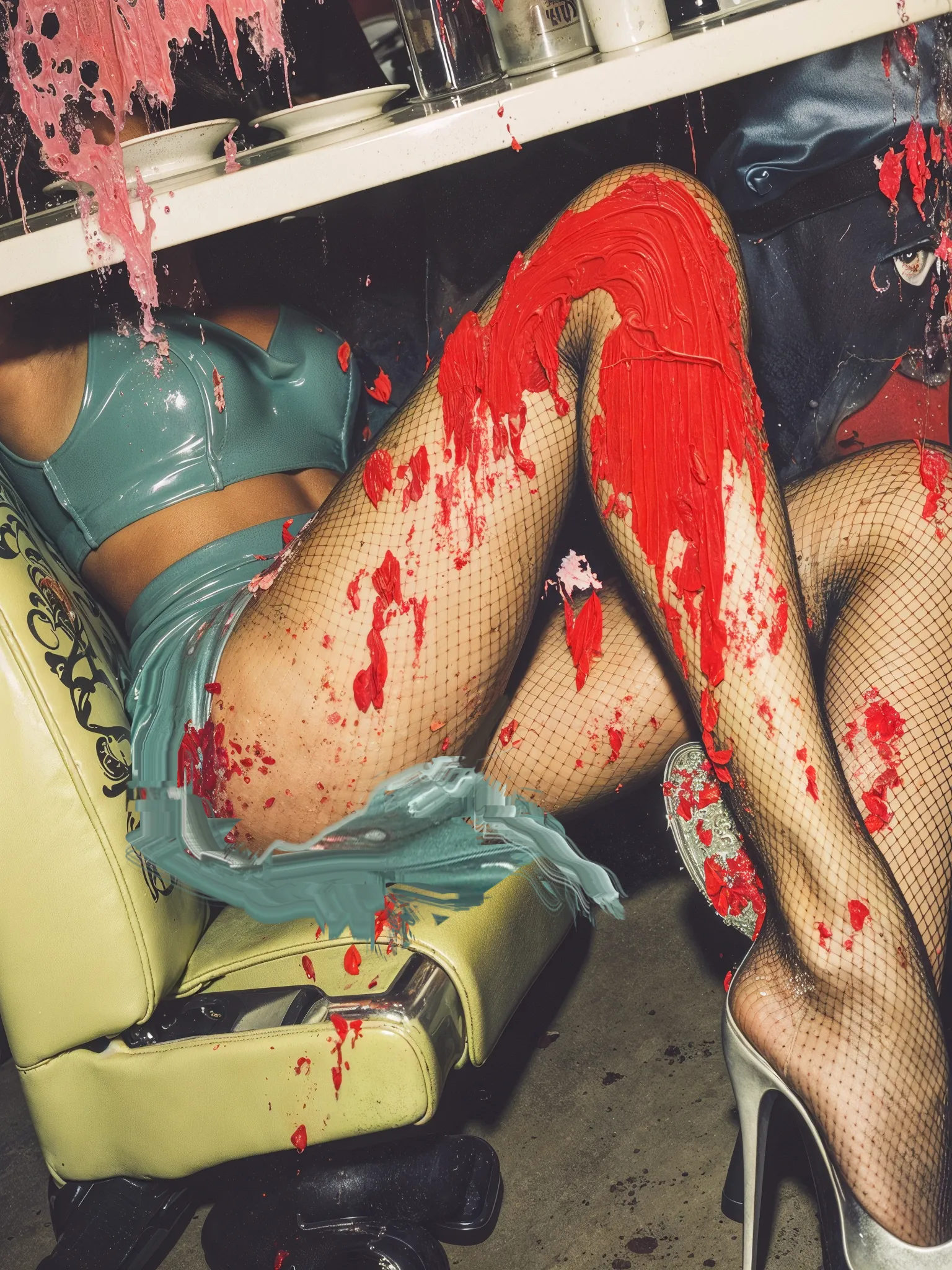 Overpainted AI Painting, Miss AL Simpson, 2024