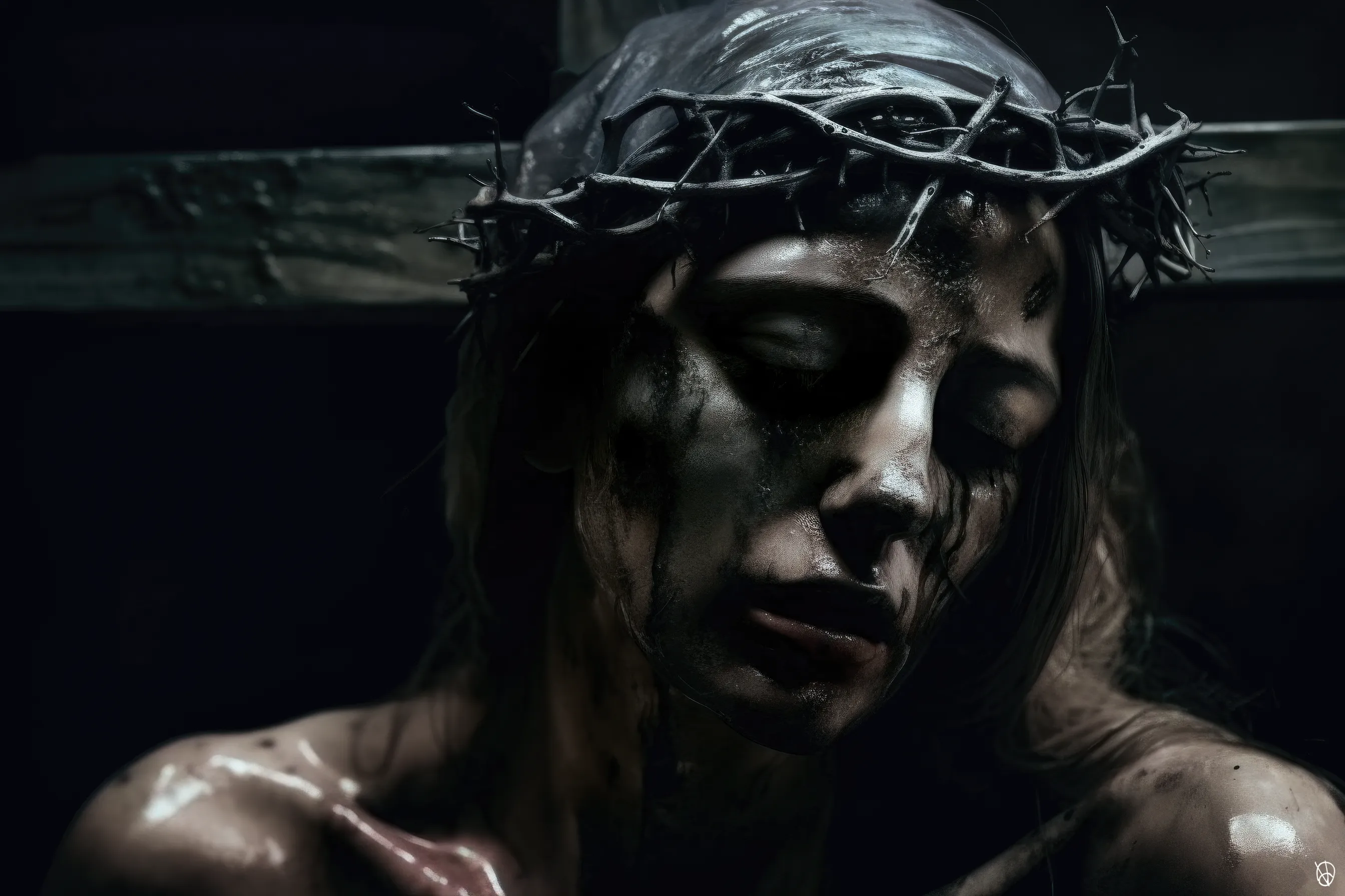 /Special Mini-Series for the 'Strange History' drop/

The Crucifixion of Mary Magdalene

1 of 3 pieces that depict a gender swapped accounts of famous historical deaths. Highly detailed, and extremely impactful, this work was produced utilizing AI, digital compositing, and post-processing.
