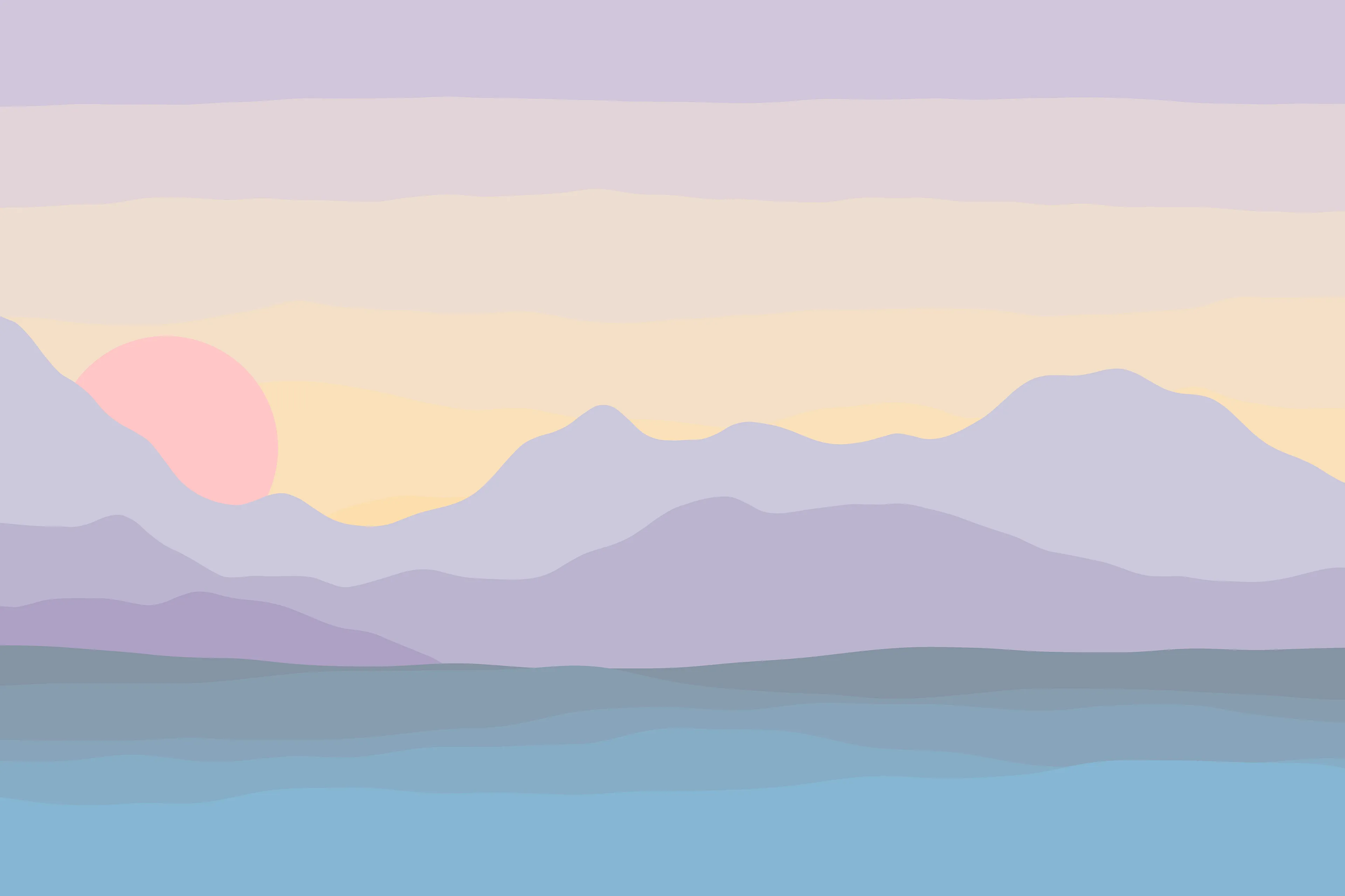 This is a project I loved to make. Using a minimal style to create a landscape and playing with colors to give it some mood.

20x30 inches at 300 DPI.