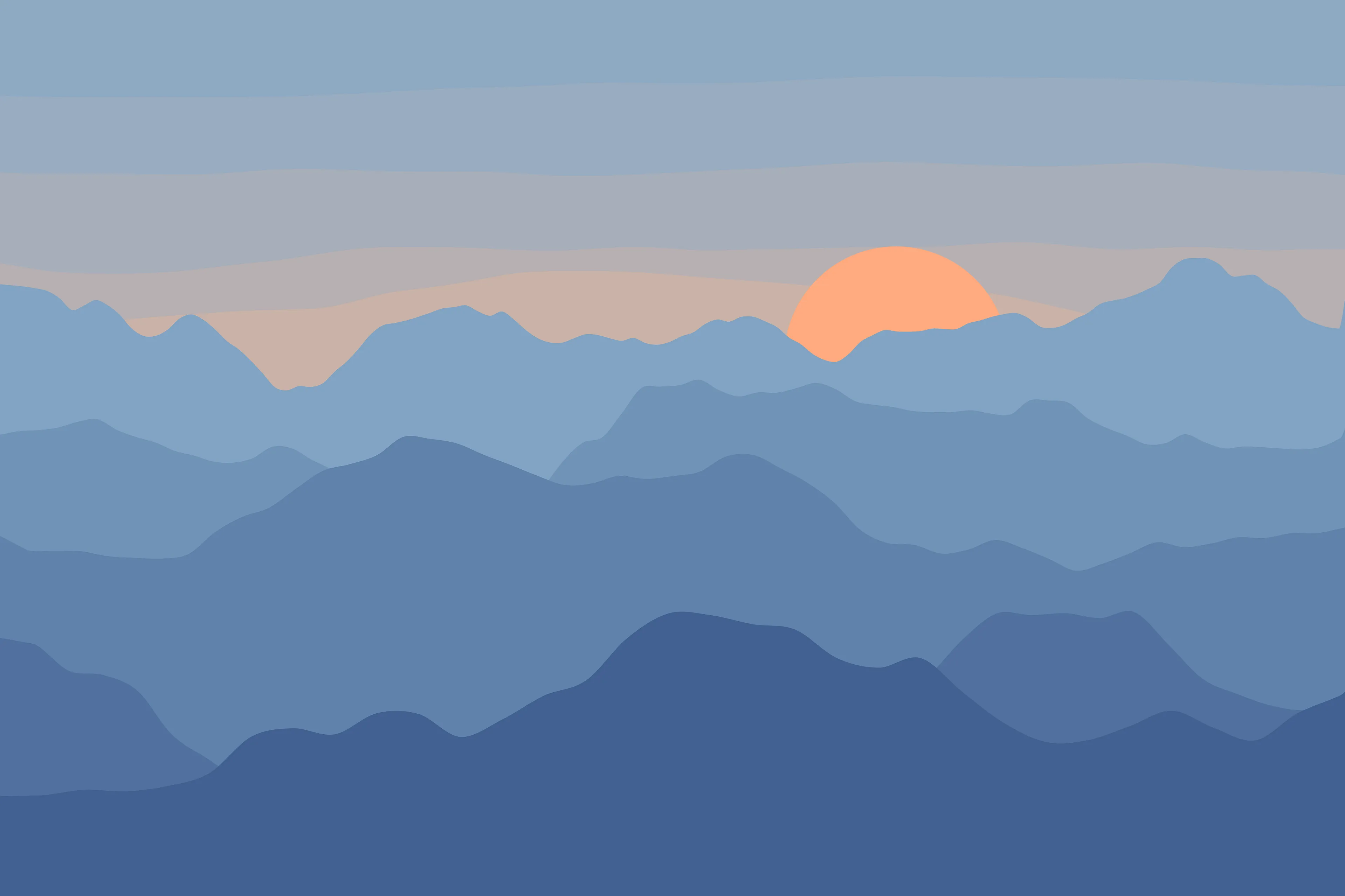 This is a project I loved to make. Using a minimal style to create a landscape and playing with colors to give it some mood.

20x30 inches at 300 DPI.