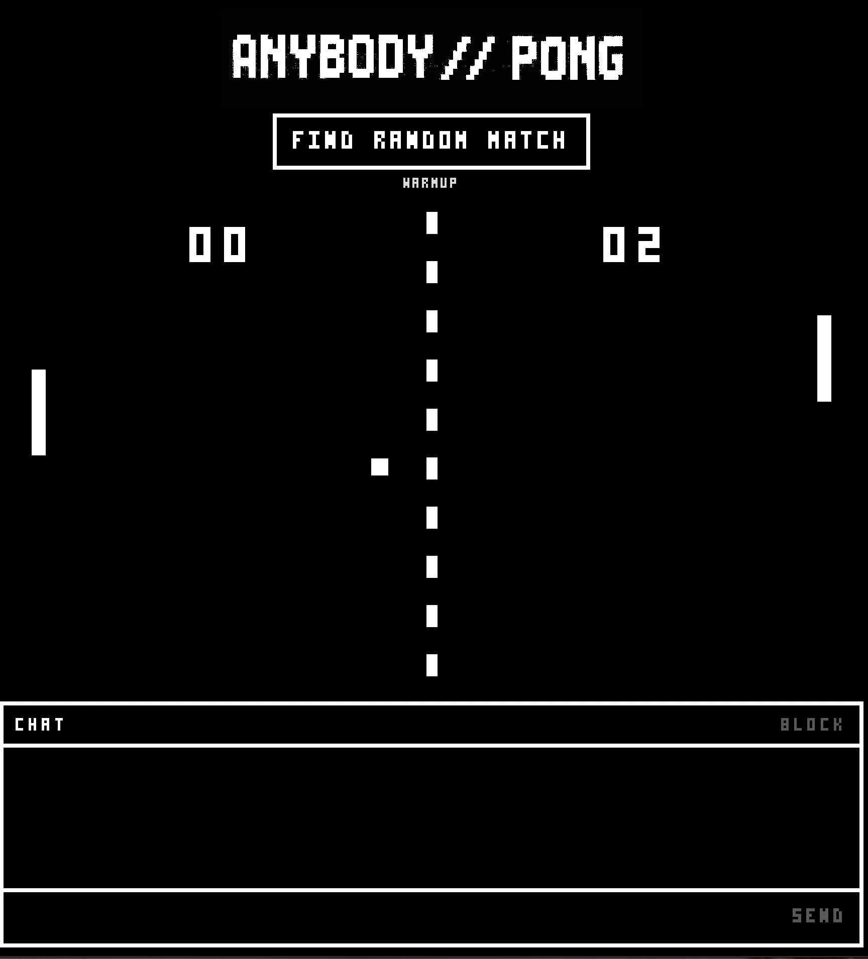 I vibe coded this version of pong where everytime you play, you connect to a random player on the internet. I am vibe coding a game a day in January. This is game a day #5. I wanted to learn about online multiplayer. I hope it works!!!