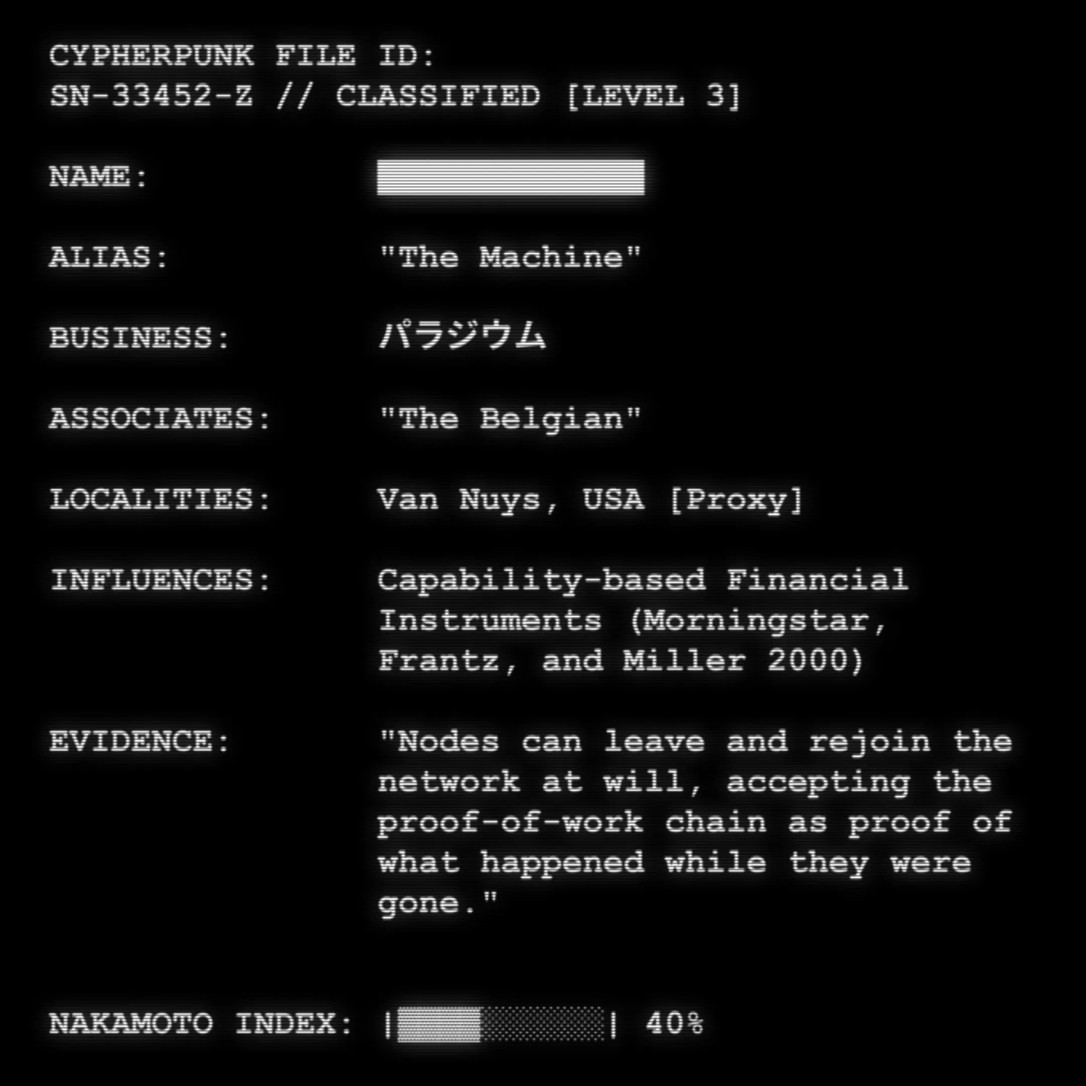 Who is Satoshi Nakamoto? These are the files.