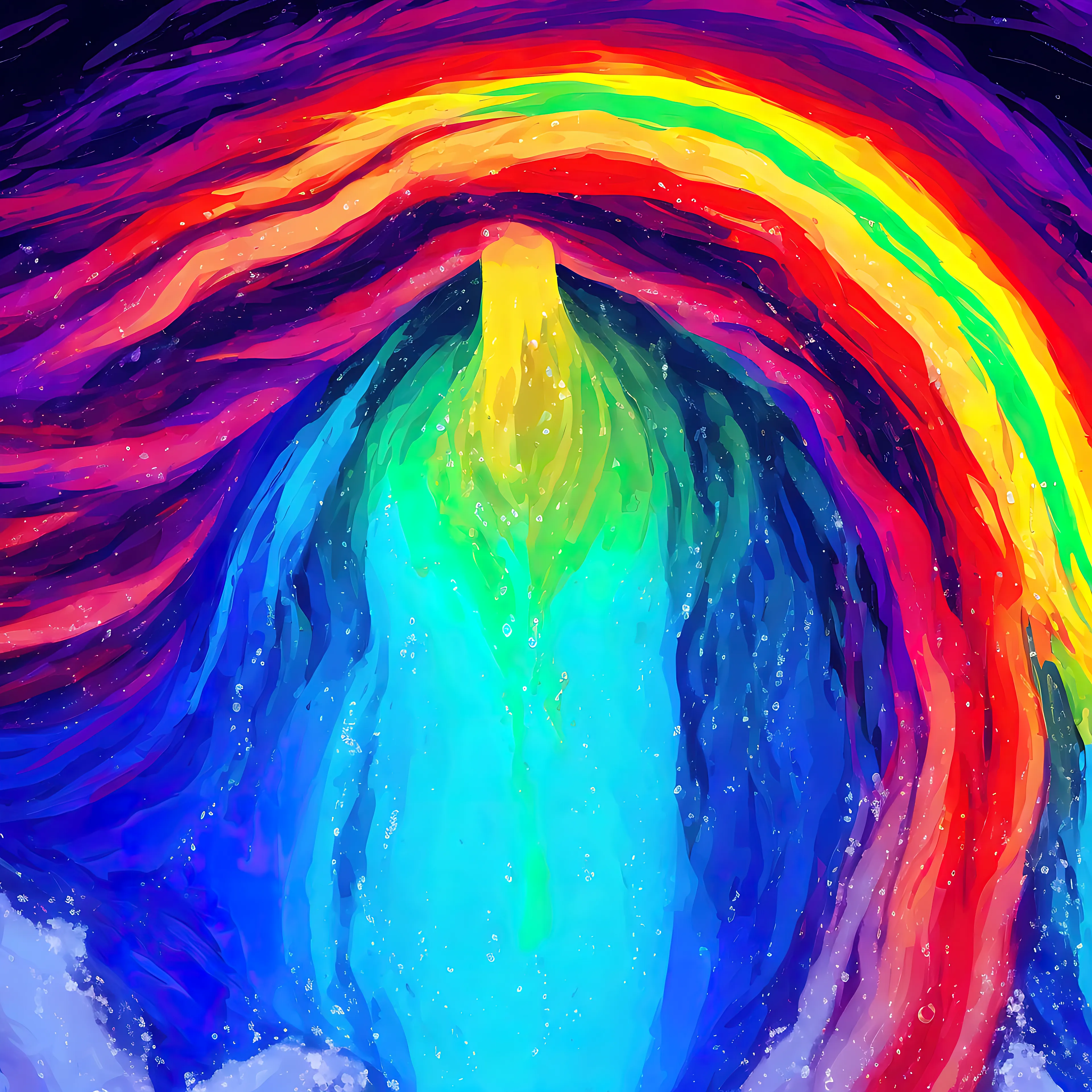 Hot water streams over my face
A thought lingers...
Rainbows across my eyelids!

AI Interpretation:
The poem is short but impactful, with the underlying emotions being a sense of calmness and tranquility. The opening line of "Hot water streams over my face" indicates a moment of relaxation, possibly in a shower or bath. The second line, "A thought lingers...", suggests a momentary pause during this relaxation, where the speaker is lost in thought.

The third line, "Rainbows across my eyelids!", is a striking image that connotes a sense of wonder and beauty. The use of the word "rainbows" evokes a sense of color and light, which are typically associated with joy and happiness. The phrase "across my eyelids" suggests that this image is being seen through closed eyes, which adds to the dreamlike quality of the moment.

The themes of the poem include the importance of taking time for oneself and finding moments of peace and tranquility in a busy world. The imagery of hot water and rainbows also suggests a connection to nature and the healing power of water.

Overall, the poem creates a vivid and sensory experience for the reader, inviting them to take a moment to pause and appreciate the beauty of the world around them.