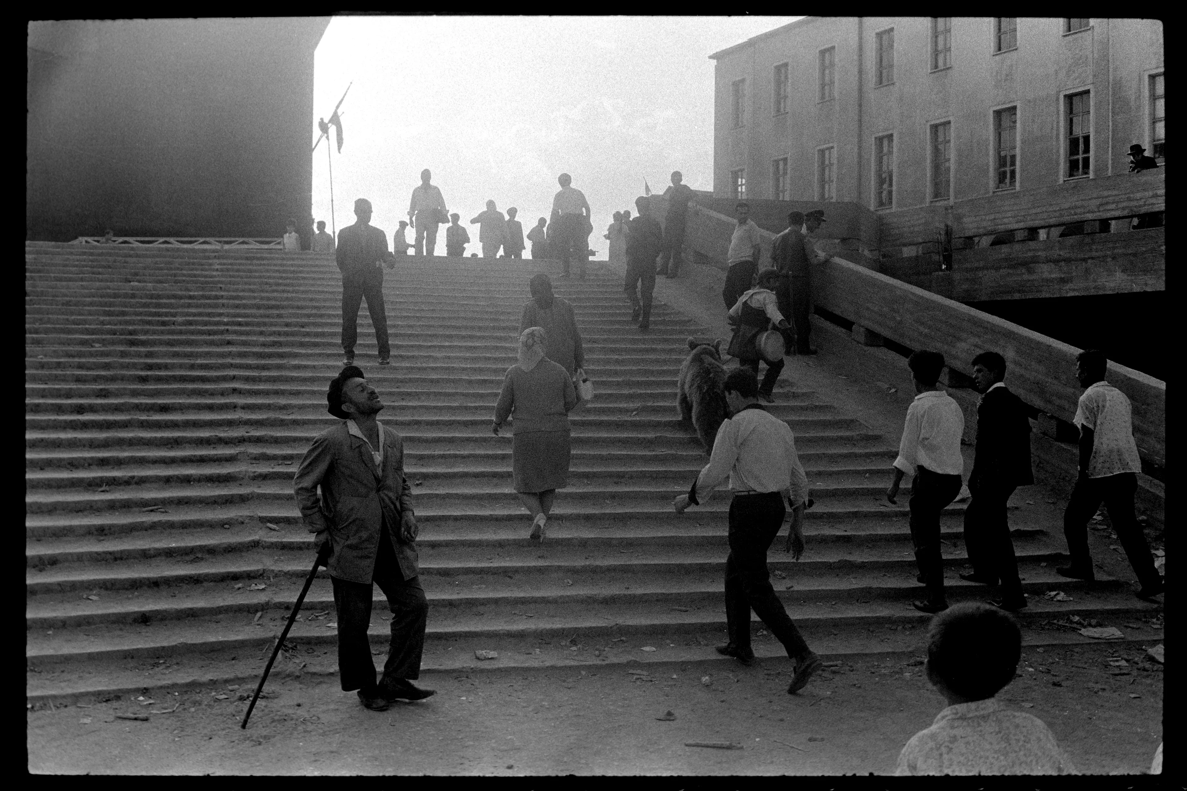 Outside Stairs, With People And Bear, Turkey, 1967

