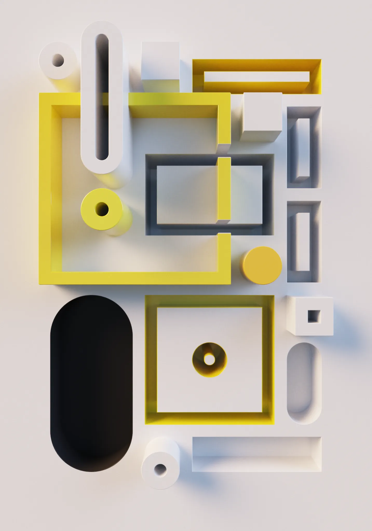 A global illumination Monte Carlo path tracer made with 5954 characters of code (less than half a page), math, no libraries, just a browser.

A combinatoric ode to soft lighting and diffuse surfaces, code generating codes of three dimensional forms and their negative space, blending the qualities of figure and ground.

In partnership with Tender. THX Adam Ella Ivan Monokai Lalabadie Ciphrd Genartclub fxhash+devs!!

URL opts:
&M=1 resolution
&Q=5000 quality