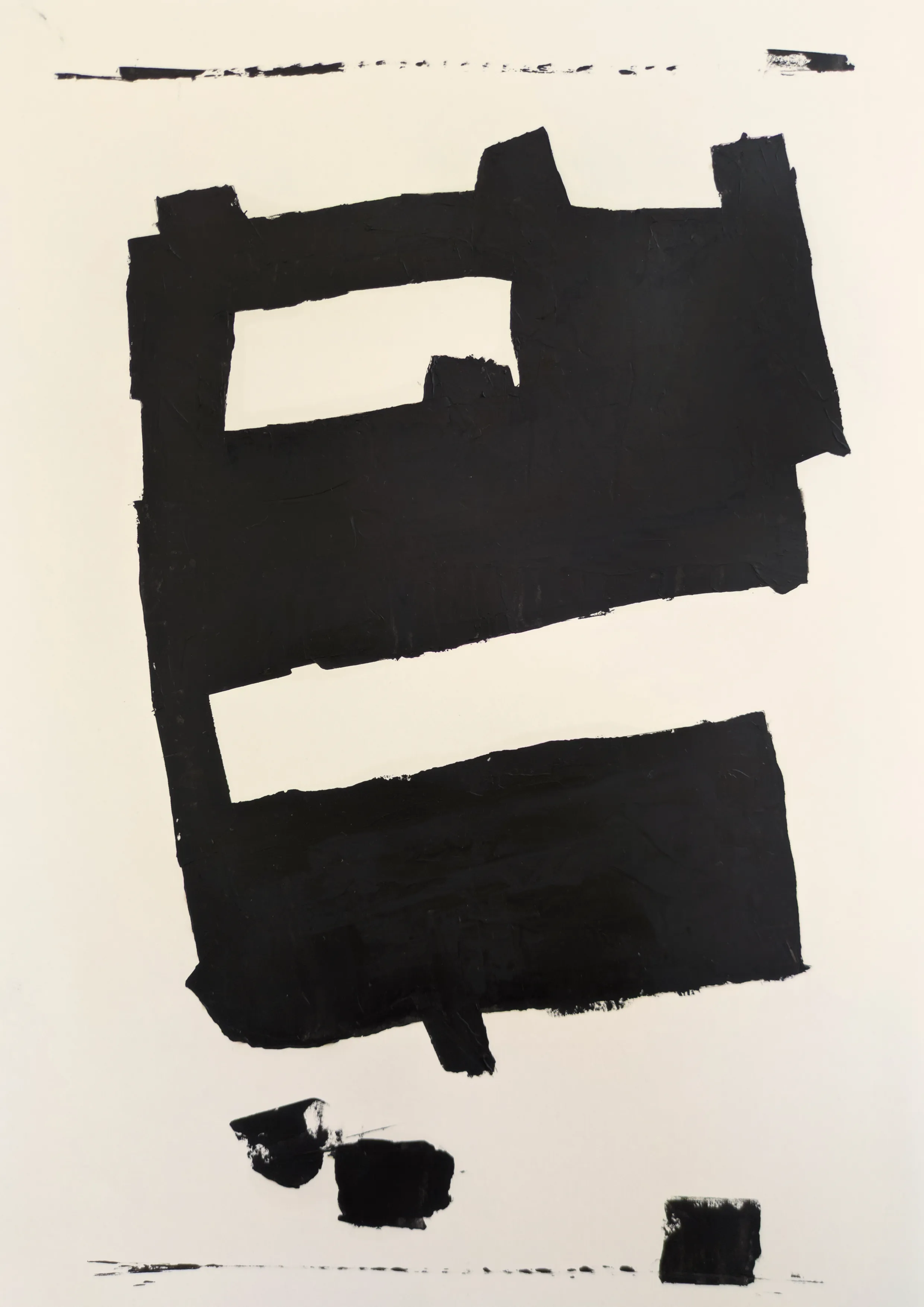 A 4/4 edition artwork created using a custom GLSL algorithm, executed in physical oils on paper by plotter. The CONFINE artworks are part of the CONFINE series.