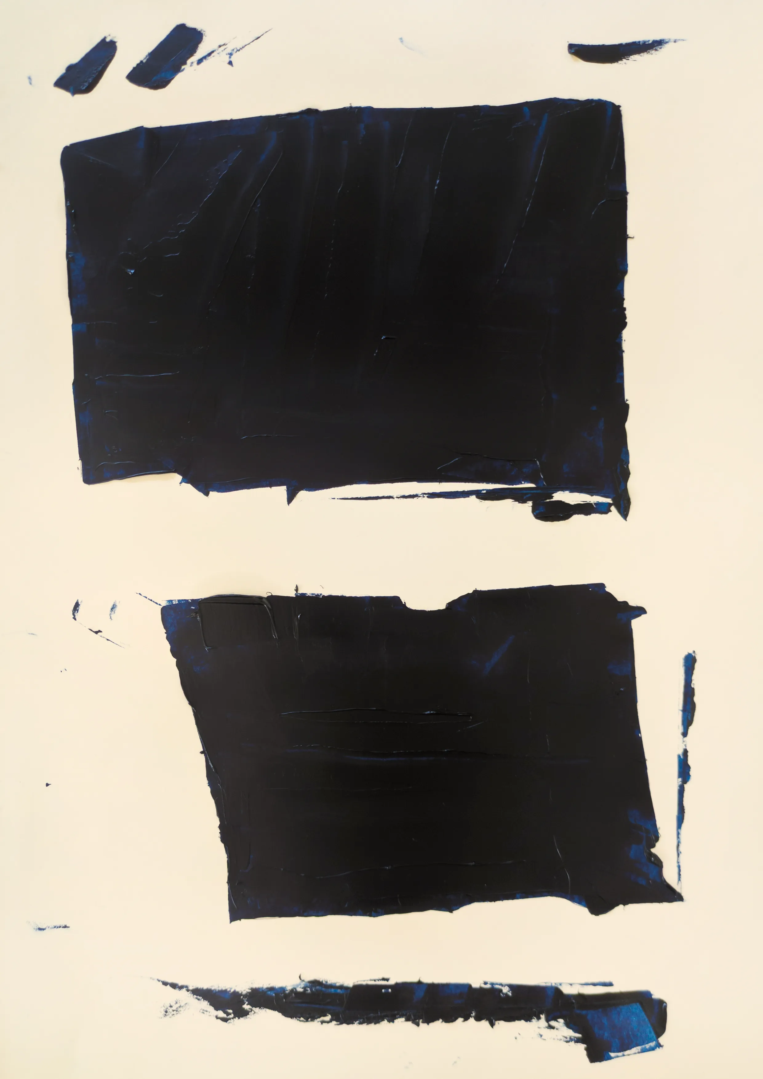 A 4/4 edition artwork created using a custom GLSL algorithm, executed in physical oils on paper by plotter. The CONFINE artworks are part of the CONFINE series.
