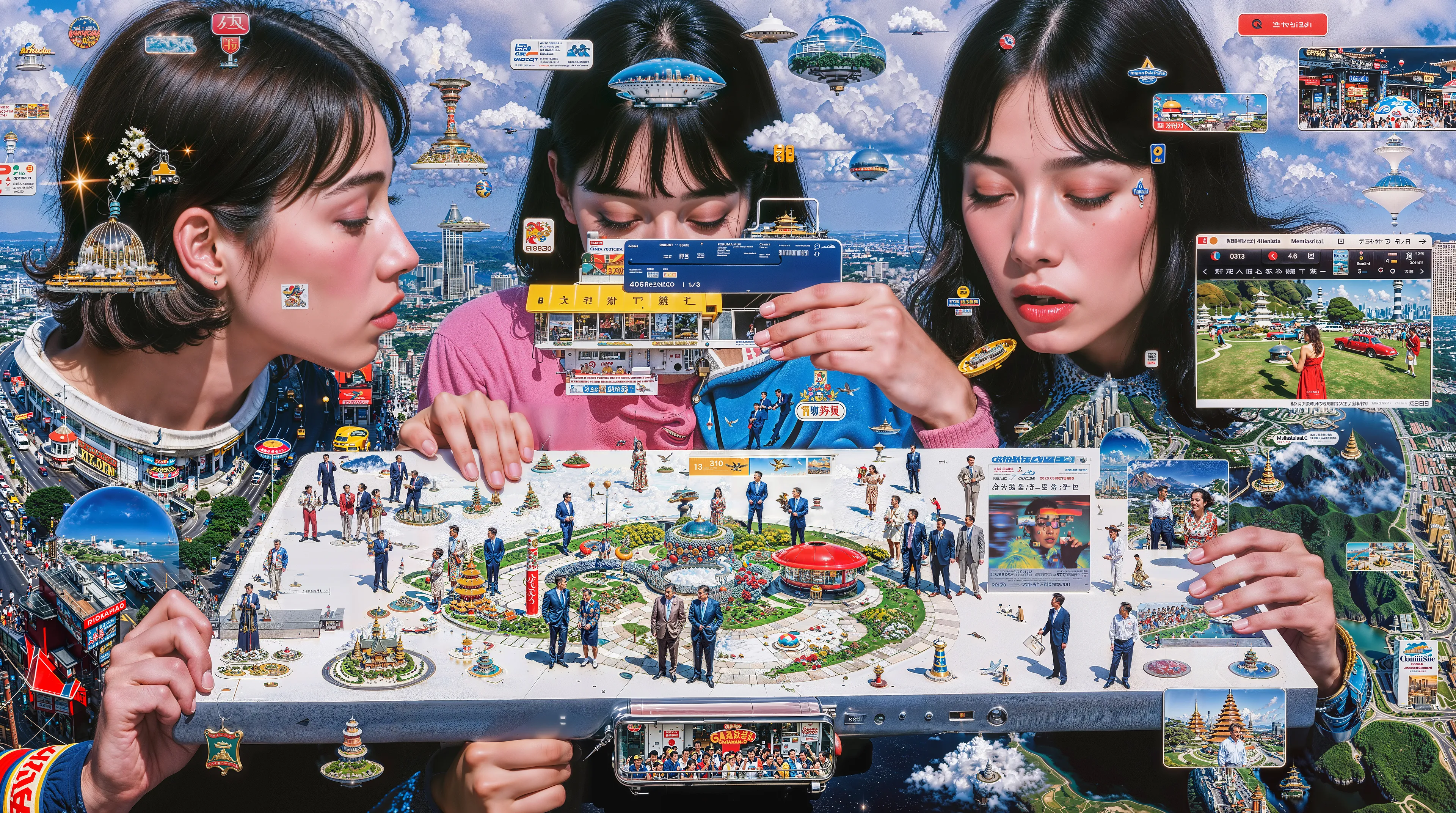 “Inside Out” explores the moment inner worlds break free, releasing stories, dreams, and knowledge into a reality forever transformed by imagination set loose.

At Our Fingertips

By INFINITEYAY in collaboration with AI, 2025

7424 × 9216px | jpg