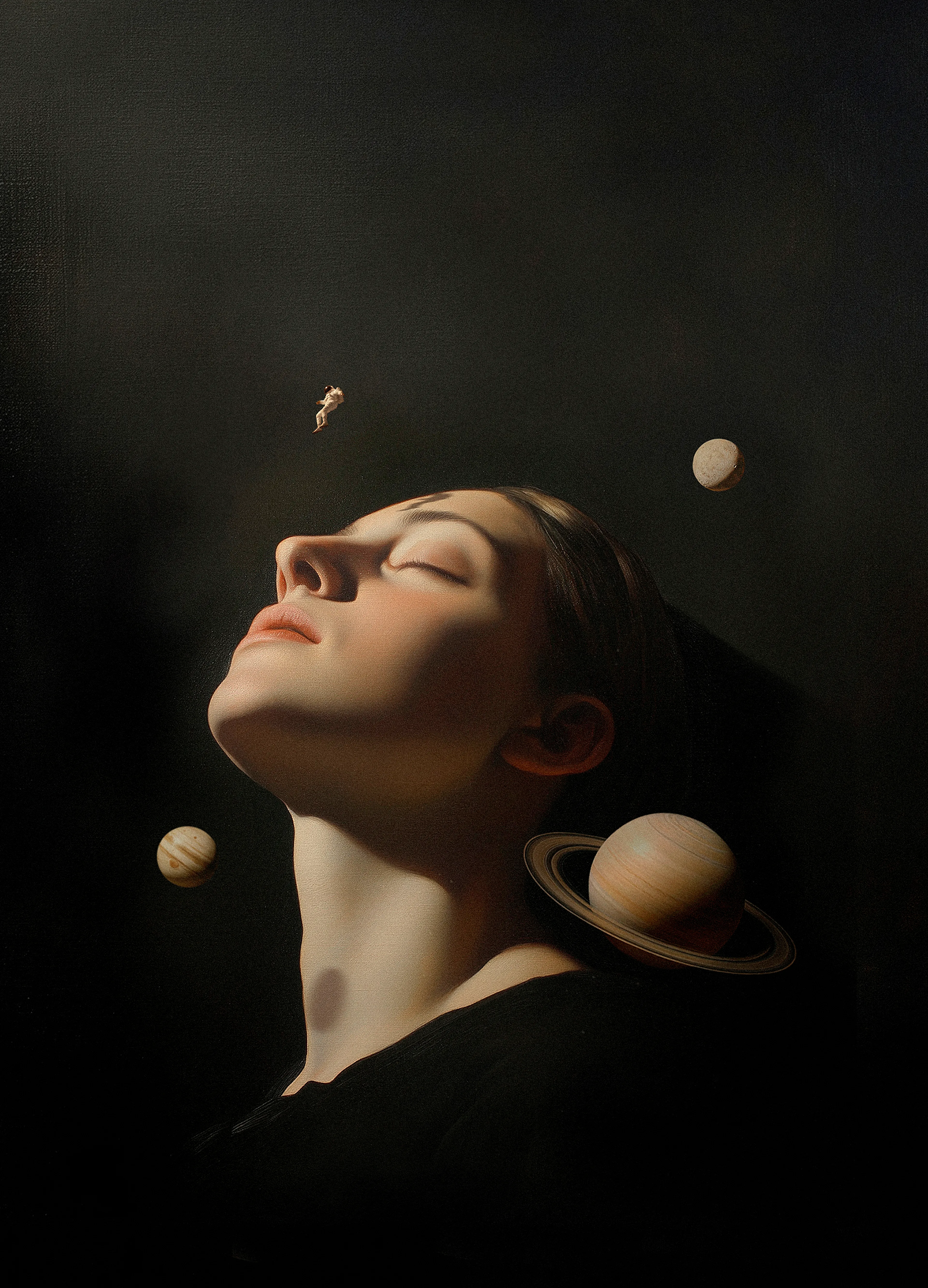 Fran Rodríguez aka lacabezaenlasnubes (spanish for "head in the clouds") is a digital artist based in Spain. He is famously known for his striking images depicting his interpretation of humanity’s place in the universe. Fran’s work is deeply inspired by his early fondness of surrealism and psychedelia. In his 20 year career, he has worked with bands such as Weezer, Tame Impala and Tycho creating visual elements for their concerts and albums and his work is exhibited and sold all over the world.