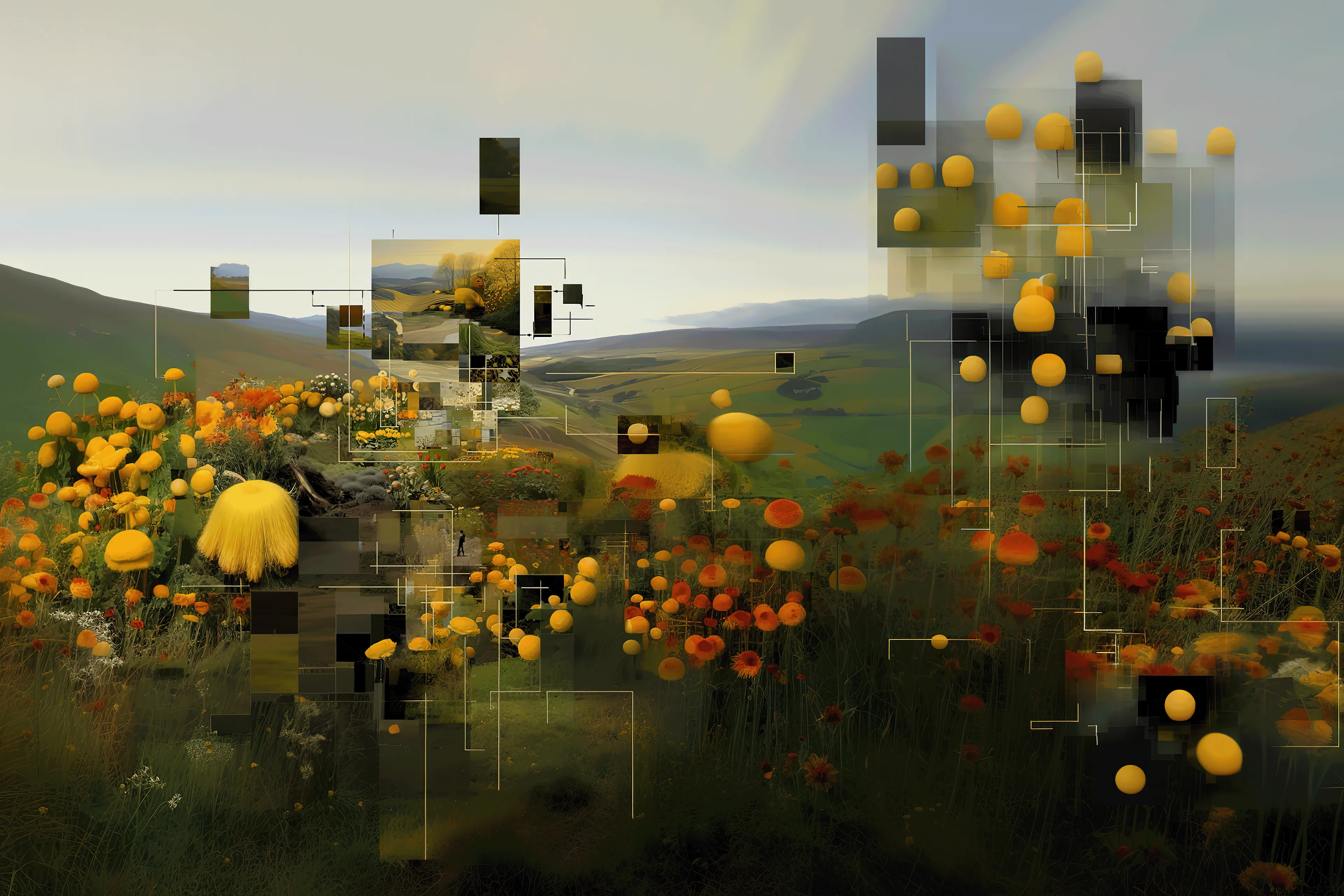 Synthetic landscape generated with machine learning