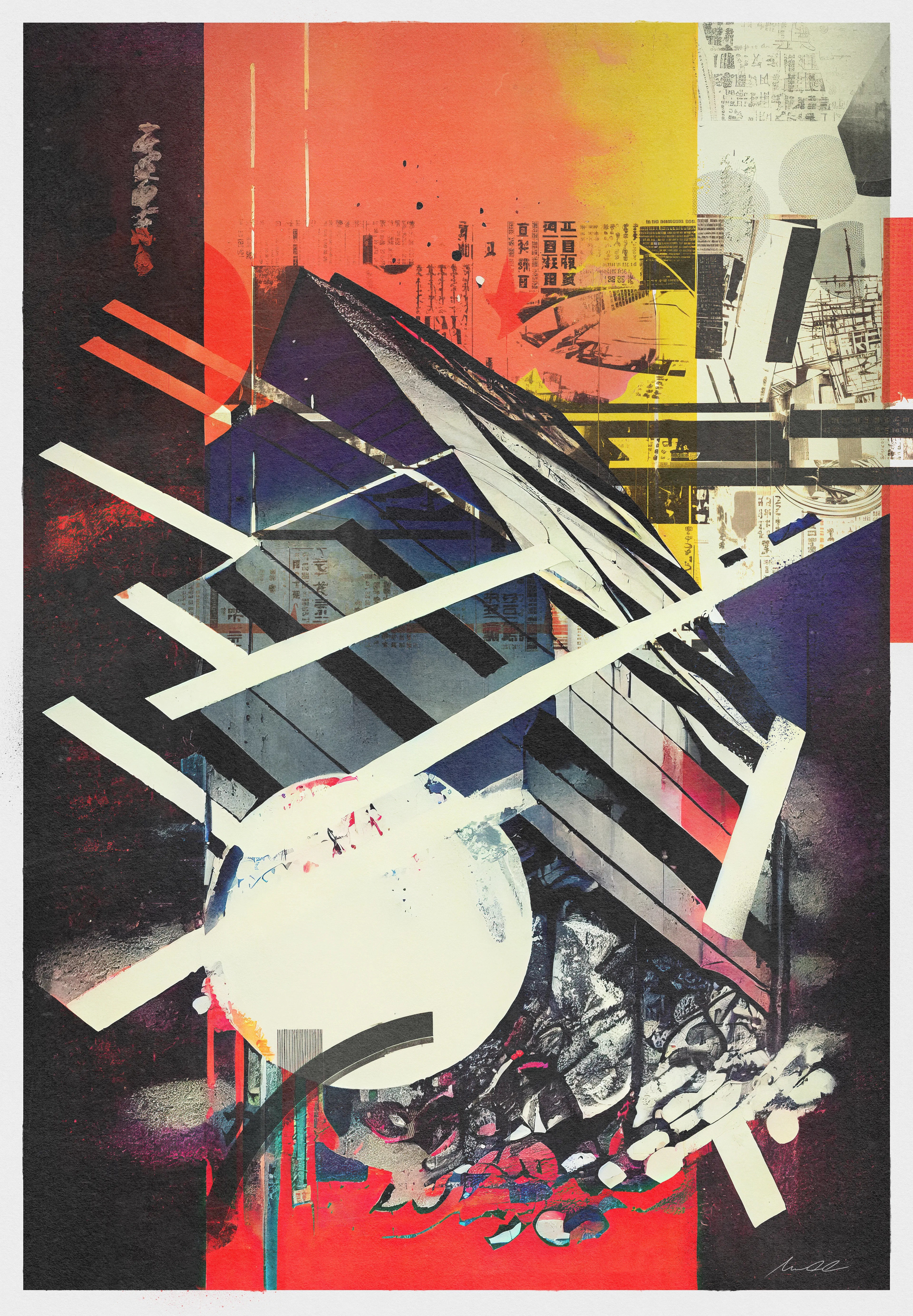 In your presence, my logical thinking crumbles, like brutalist concrete structures succumbing to the passage of time.

A Mixed Digital Media artwork by Nor44 including AI elements trained on personal architectural photography from Tokyo and an archive of Japanese and Chinese typographic publications.

See profile and social channels for more info on Nor44.