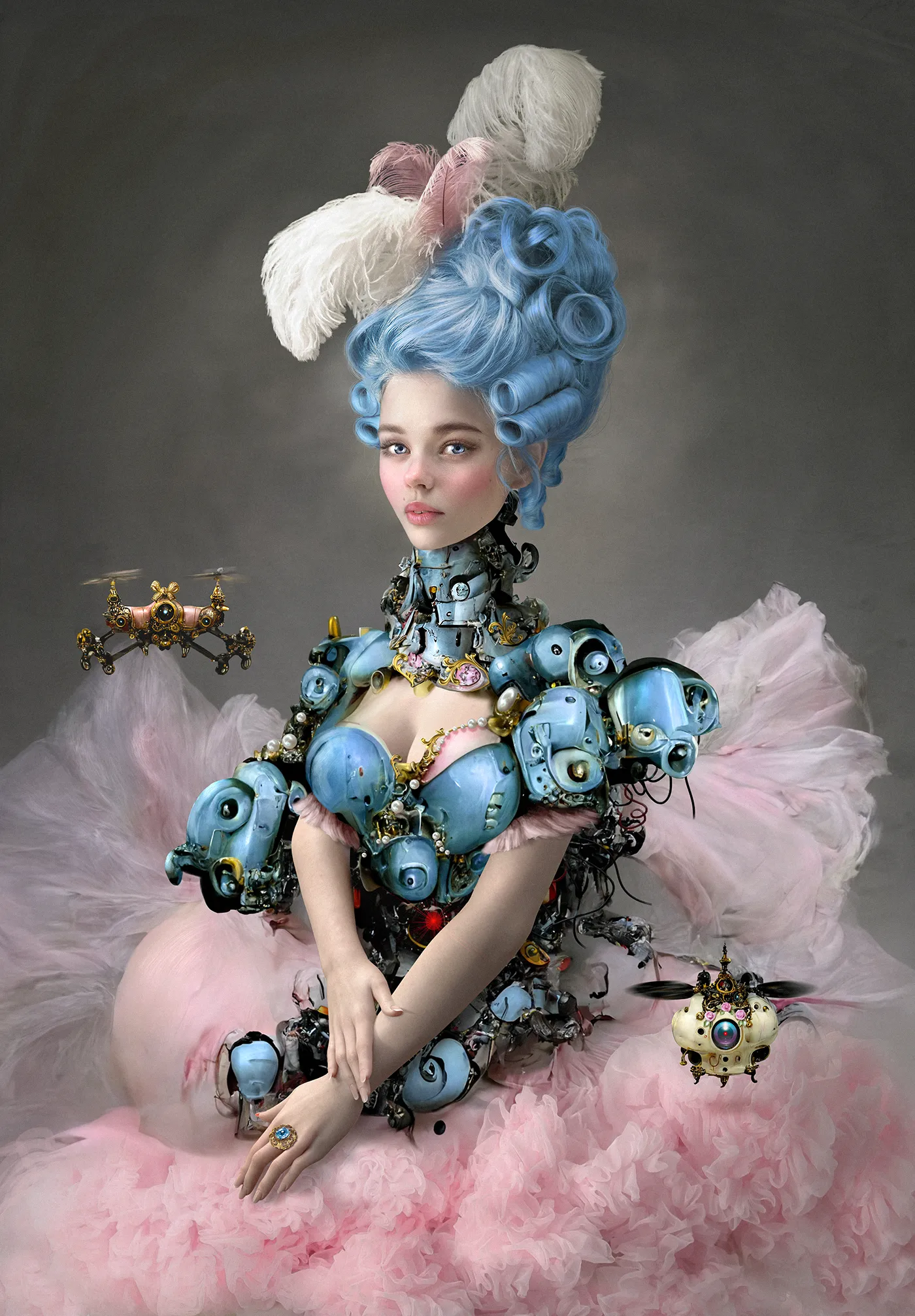 aka Queen of Drones.
Digital photo art.
Photo, AI, 3D mix, drawing.
2022.