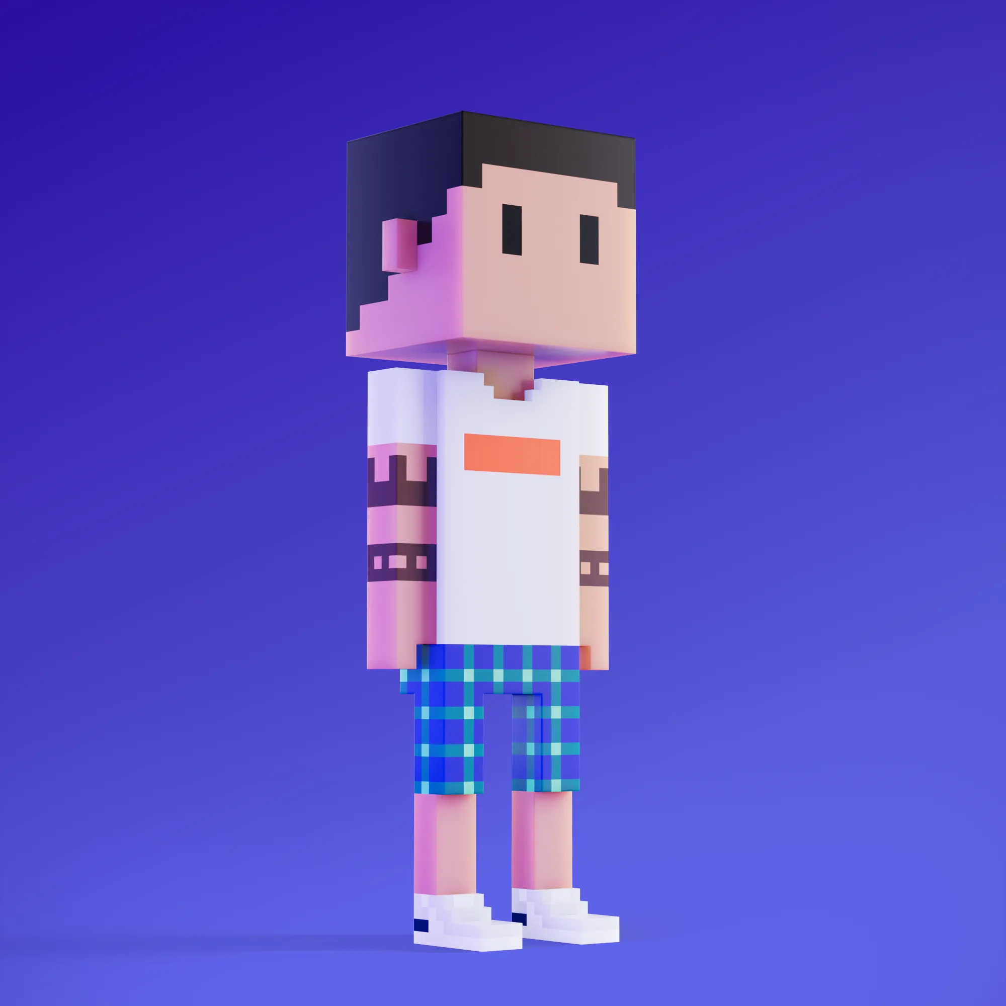 Meebits are 20,000 unique 3D voxel characters created by a custom generative algorithm.