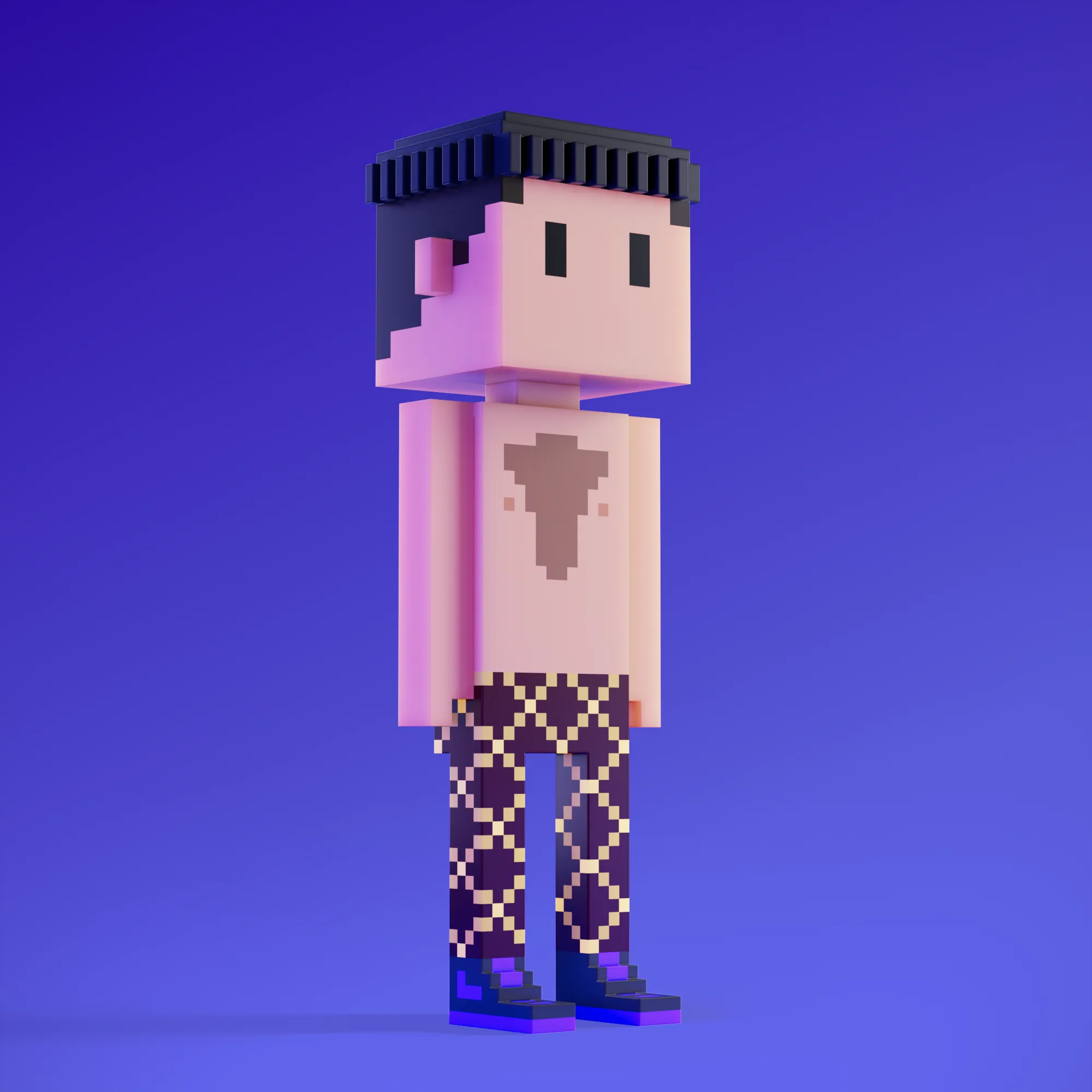 Meebits are 20,000 unique 3D voxel characters created by a custom generative algorithm.