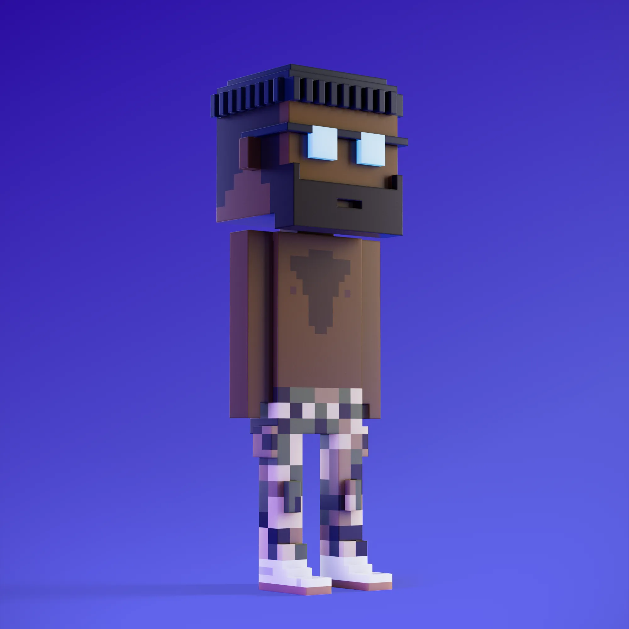 Meebits are 20,000 unique 3D voxel characters created by a custom generative algorithm.