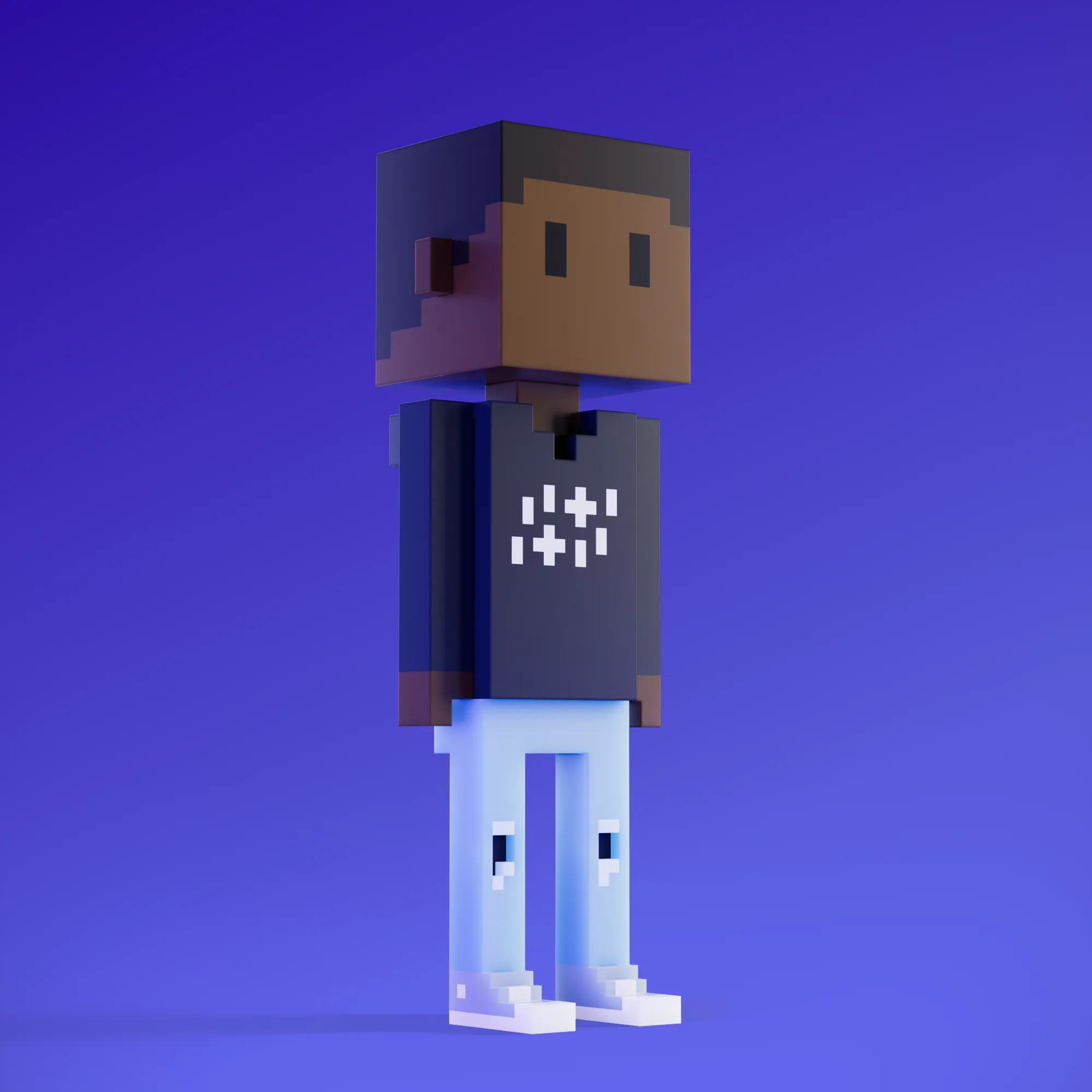 Meebits are 20,000 unique 3D voxel characters created by a custom generative algorithm.