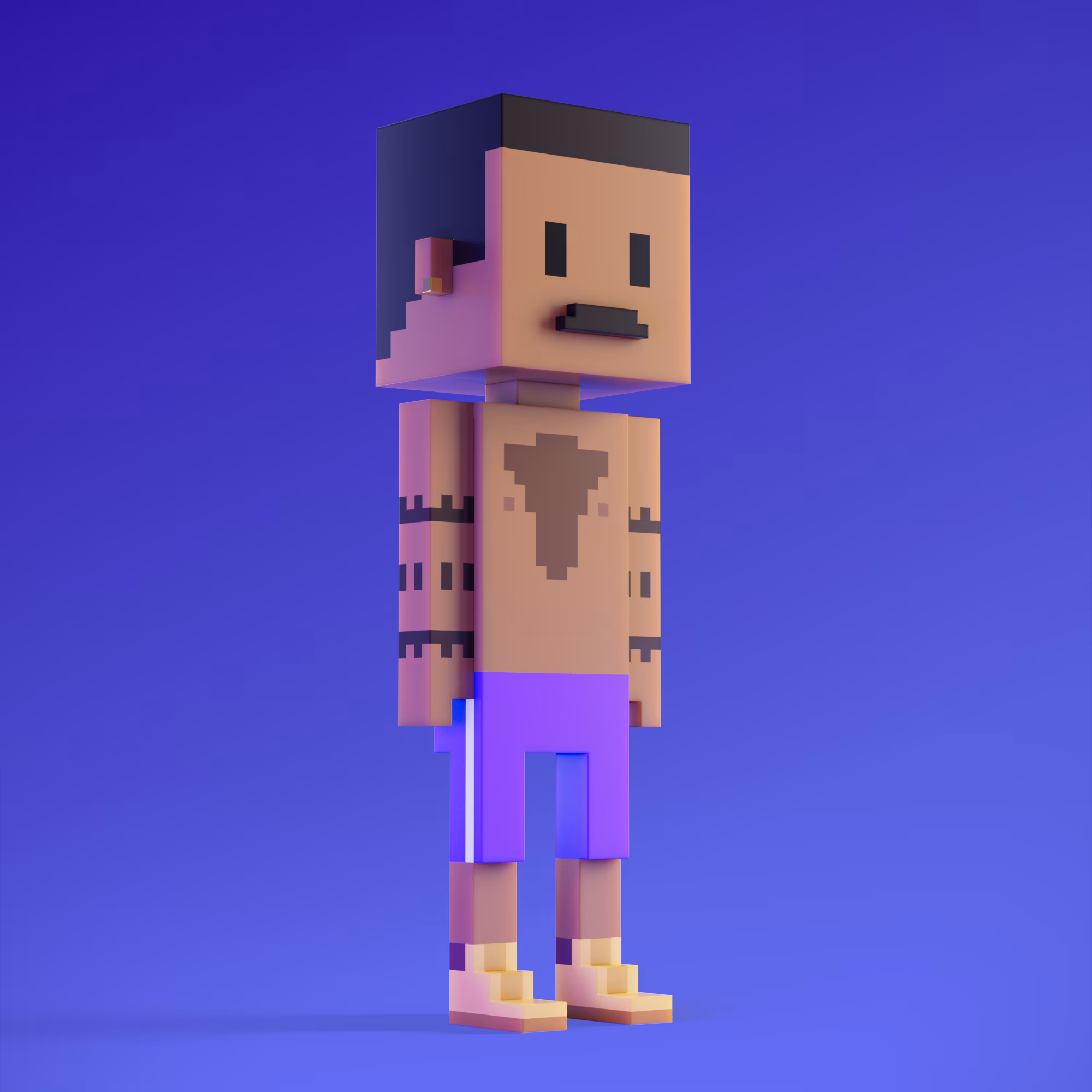 Meebits are 20,000 unique 3D voxel characters created by a custom generative algorithm.