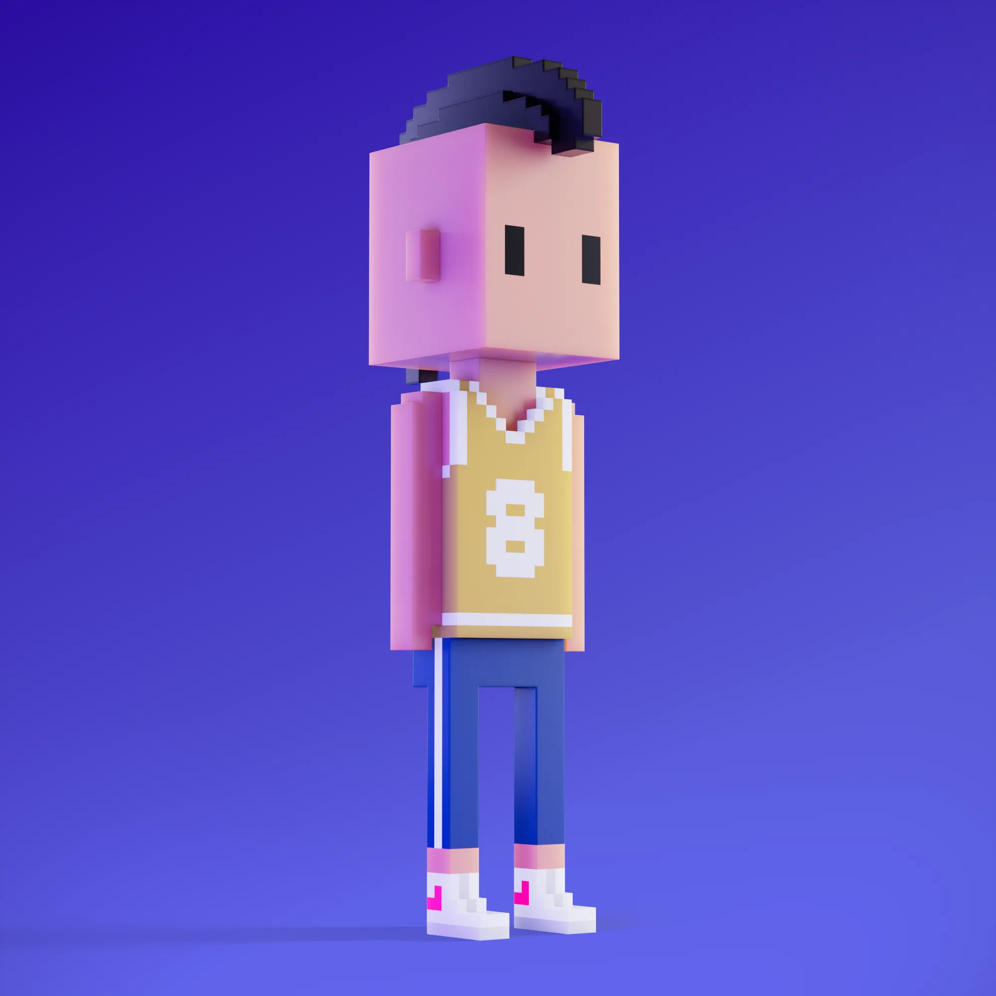 Meebits are 20,000 unique 3D voxel characters created by a custom generative algorithm.