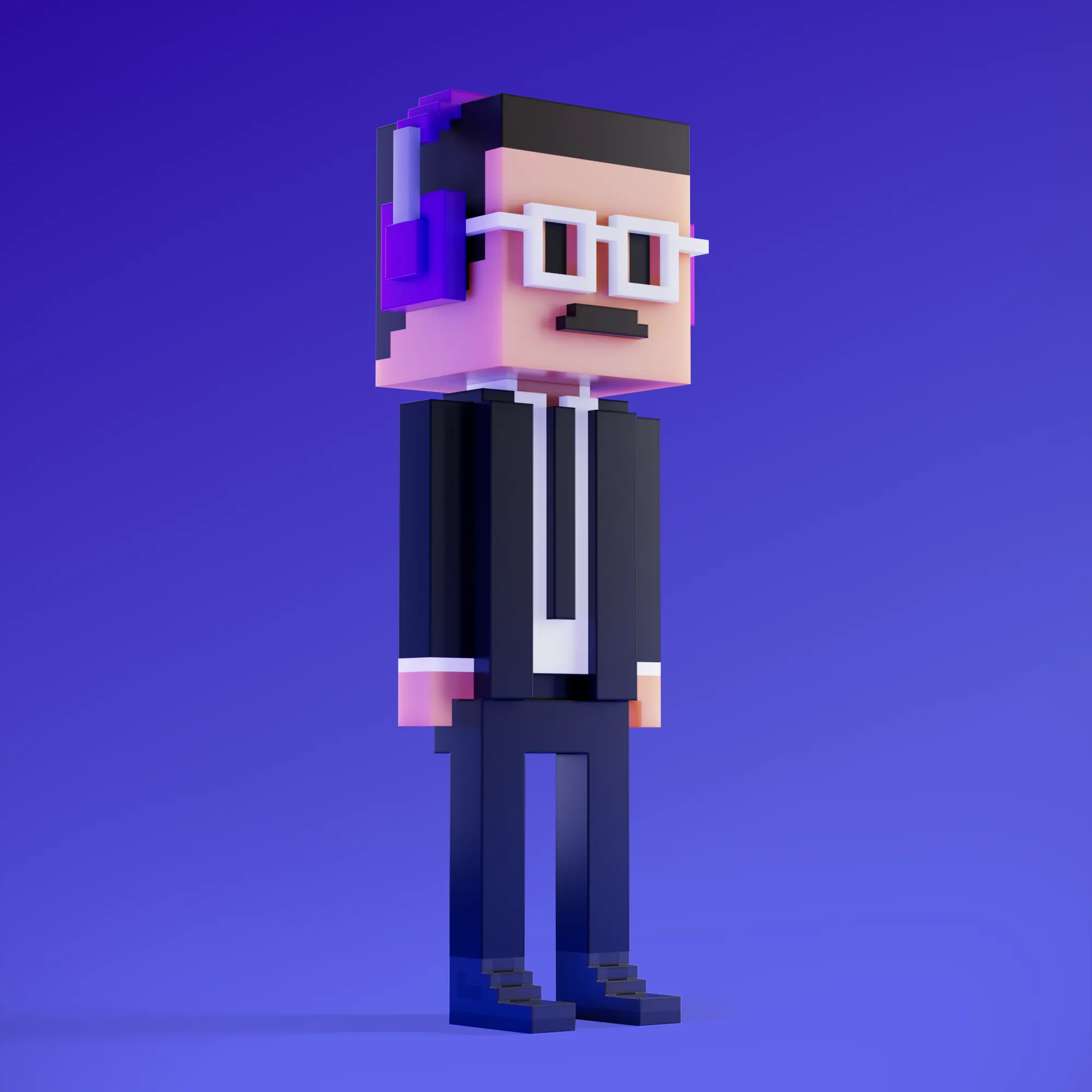 Meebits are 20,000 unique 3D voxel characters created by a custom generative algorithm.