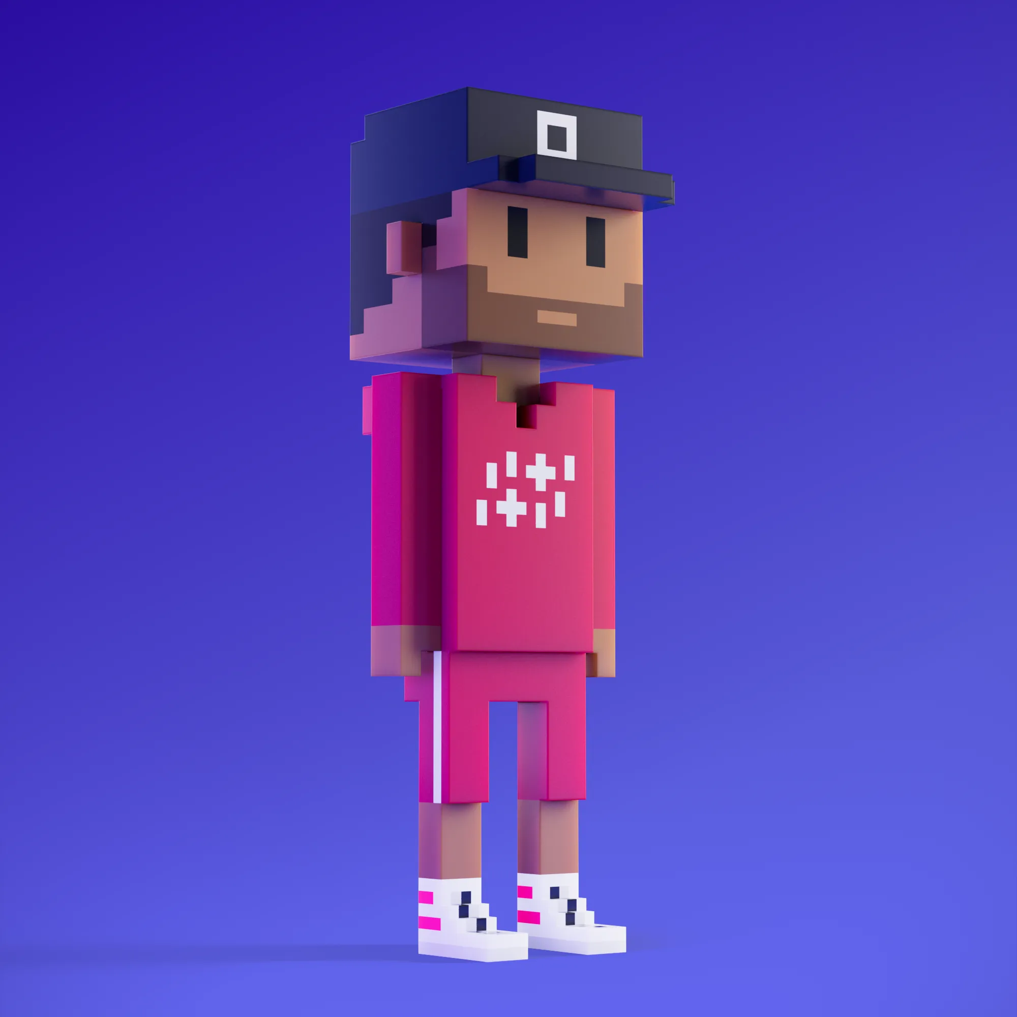 Meebits are 20,000 unique 3D voxel characters created by a custom generative algorithm.