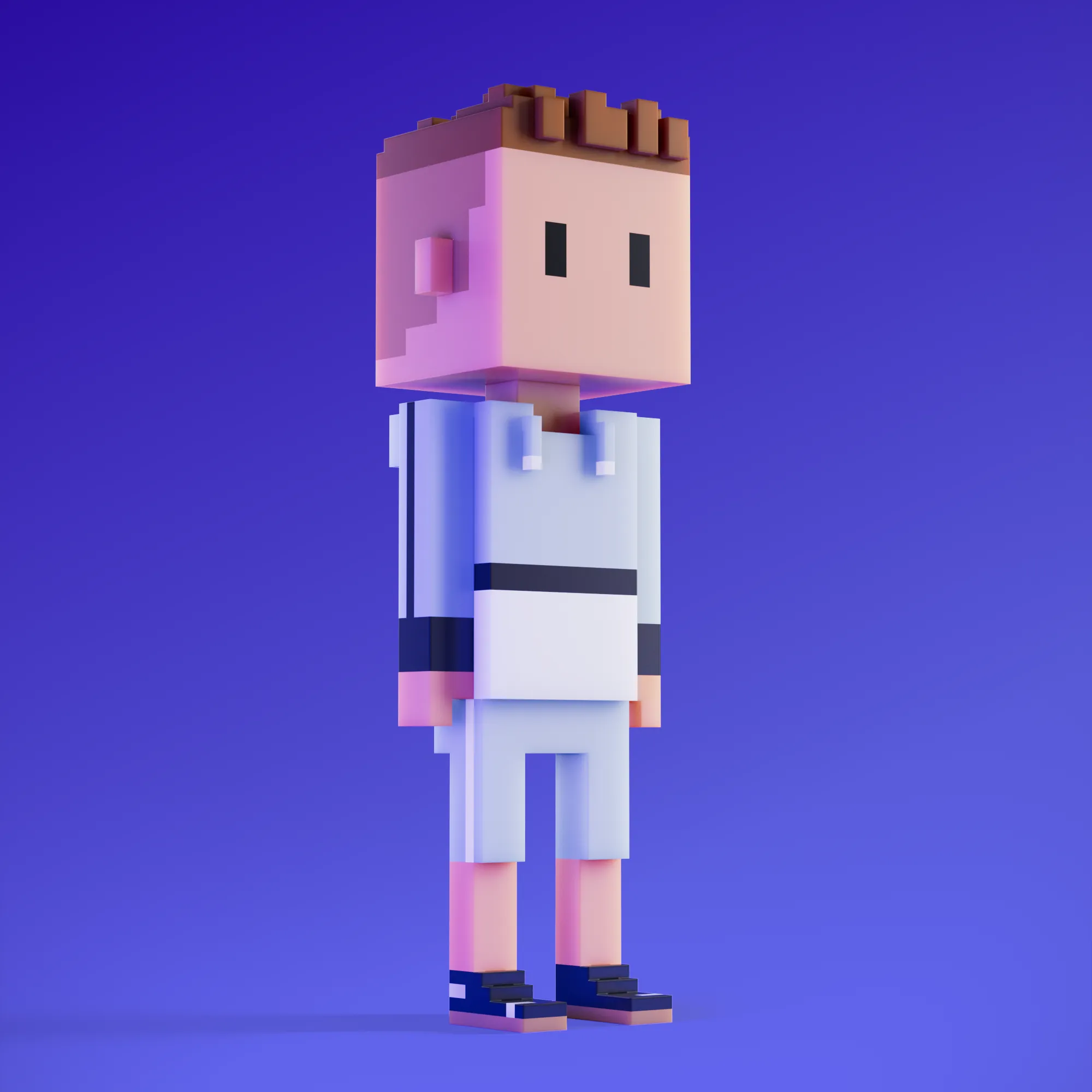 Meebits are 20,000 unique 3D voxel characters created by a custom generative algorithm.
