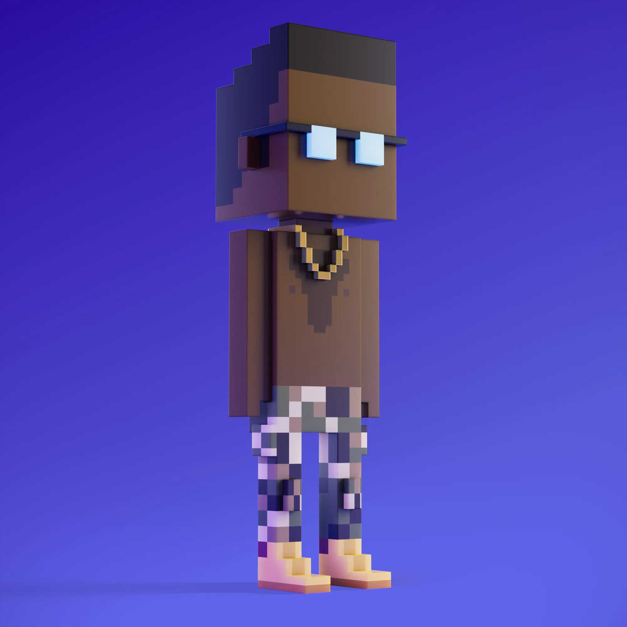 Meebits are 20,000 unique 3D voxel characters created by a custom generative algorithm.