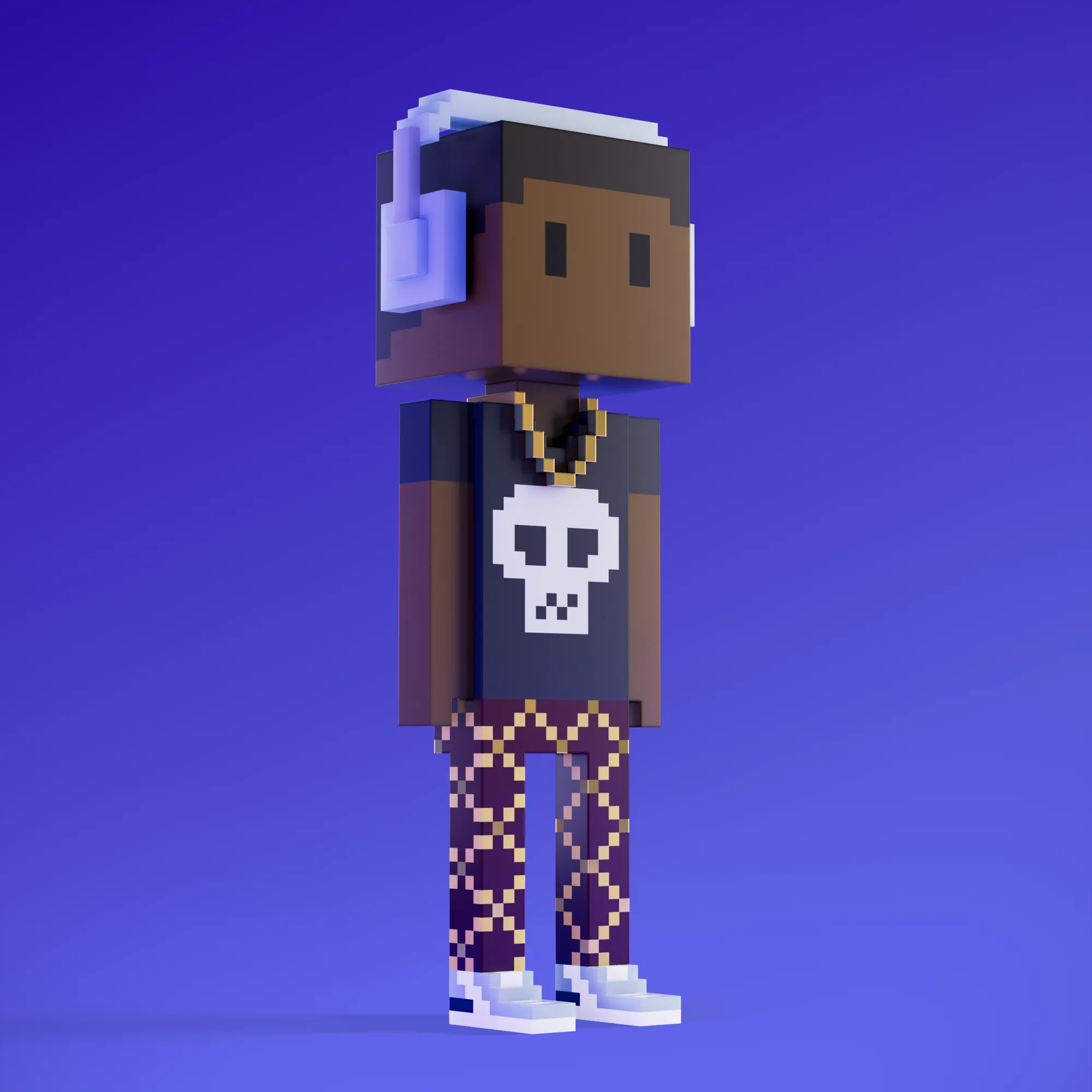 Meebits are 20,000 unique 3D voxel characters created by a custom generative algorithm.