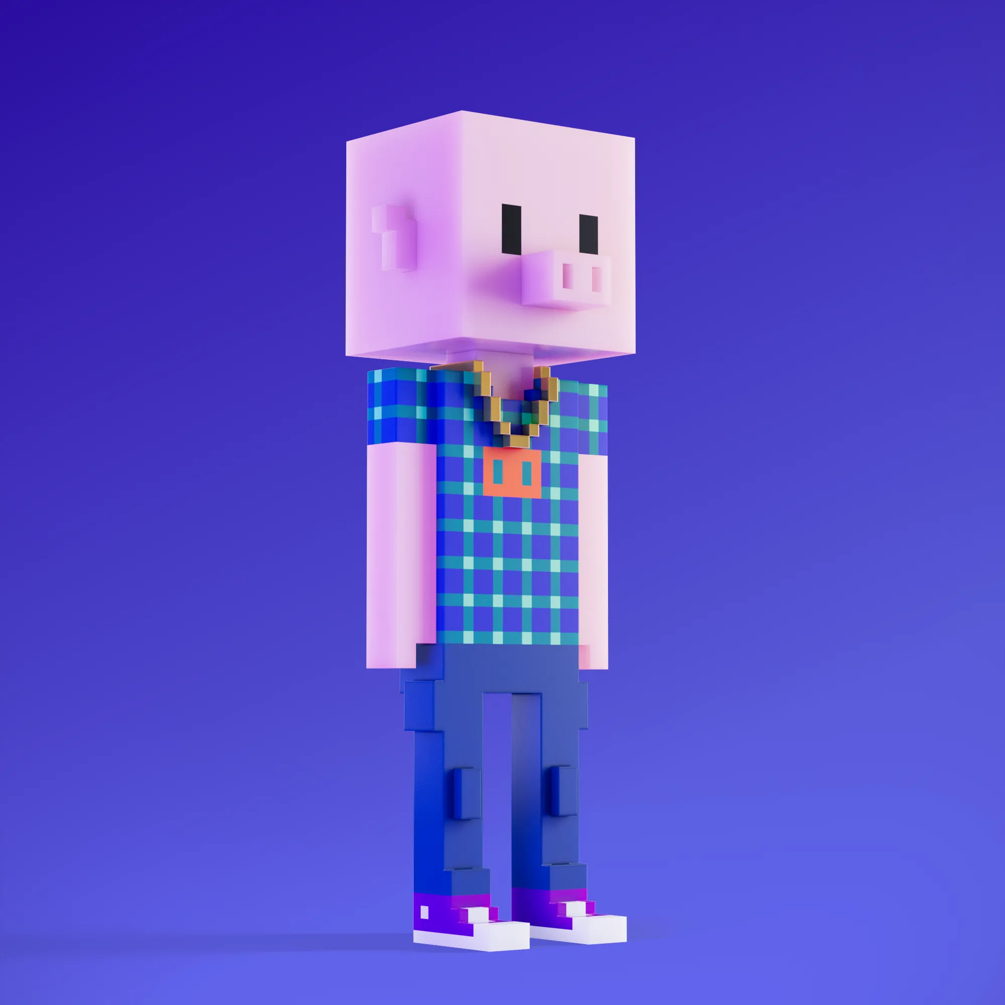 Meebits are 20,000 unique 3D voxel characters created by a custom generative algorithm.