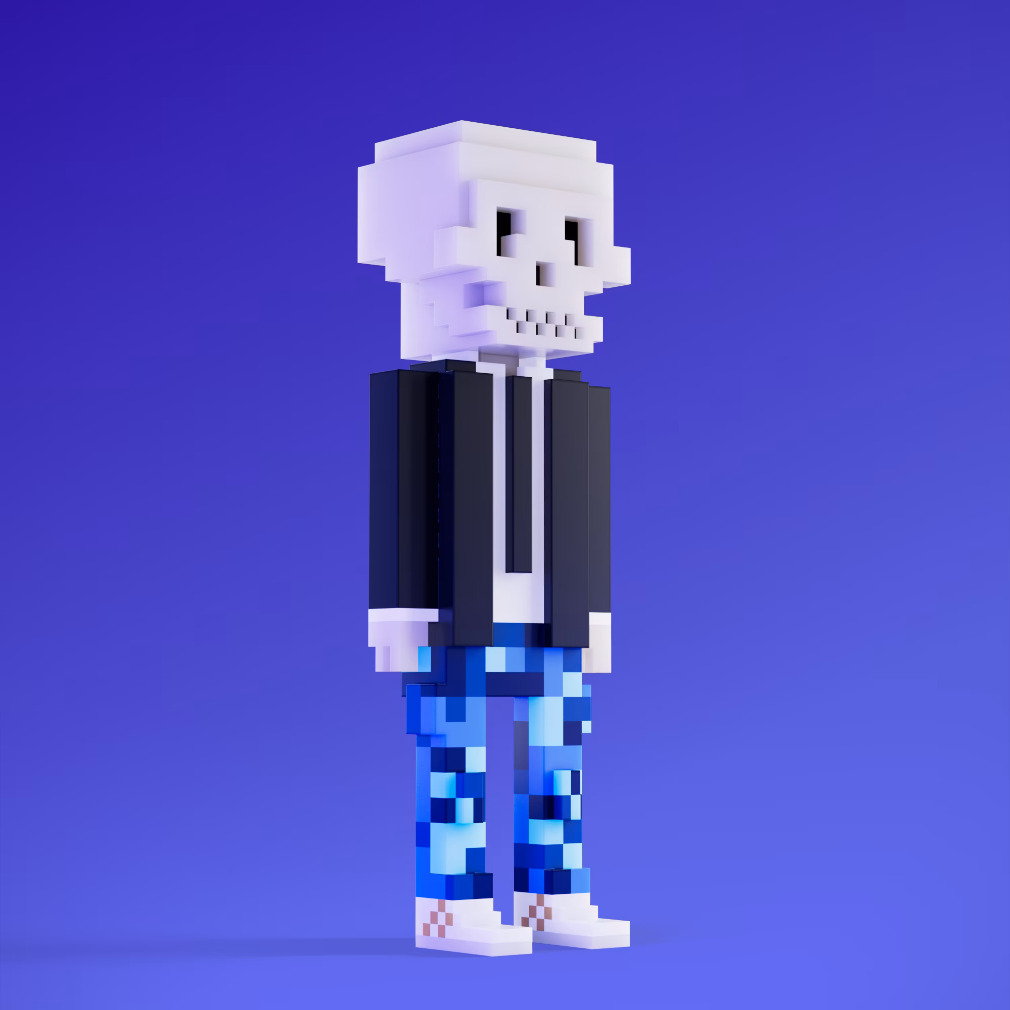 Meebits are 20,000 unique 3D voxel characters created by a custom generative algorithm.