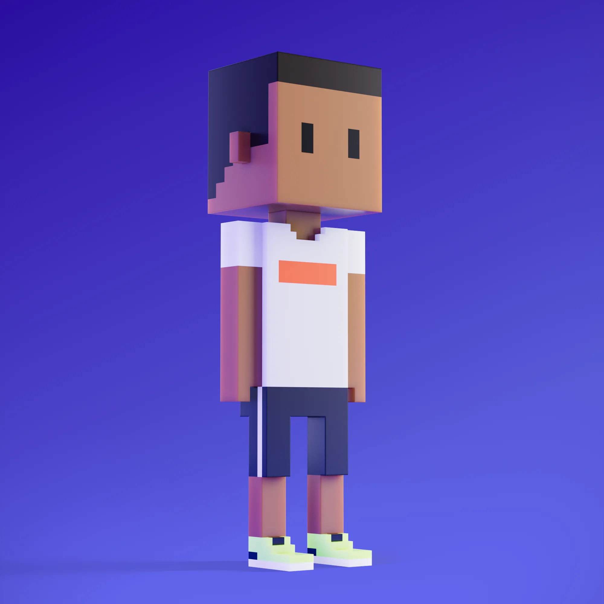 Meebits are 20,000 unique 3D voxel characters created by a custom generative algorithm.