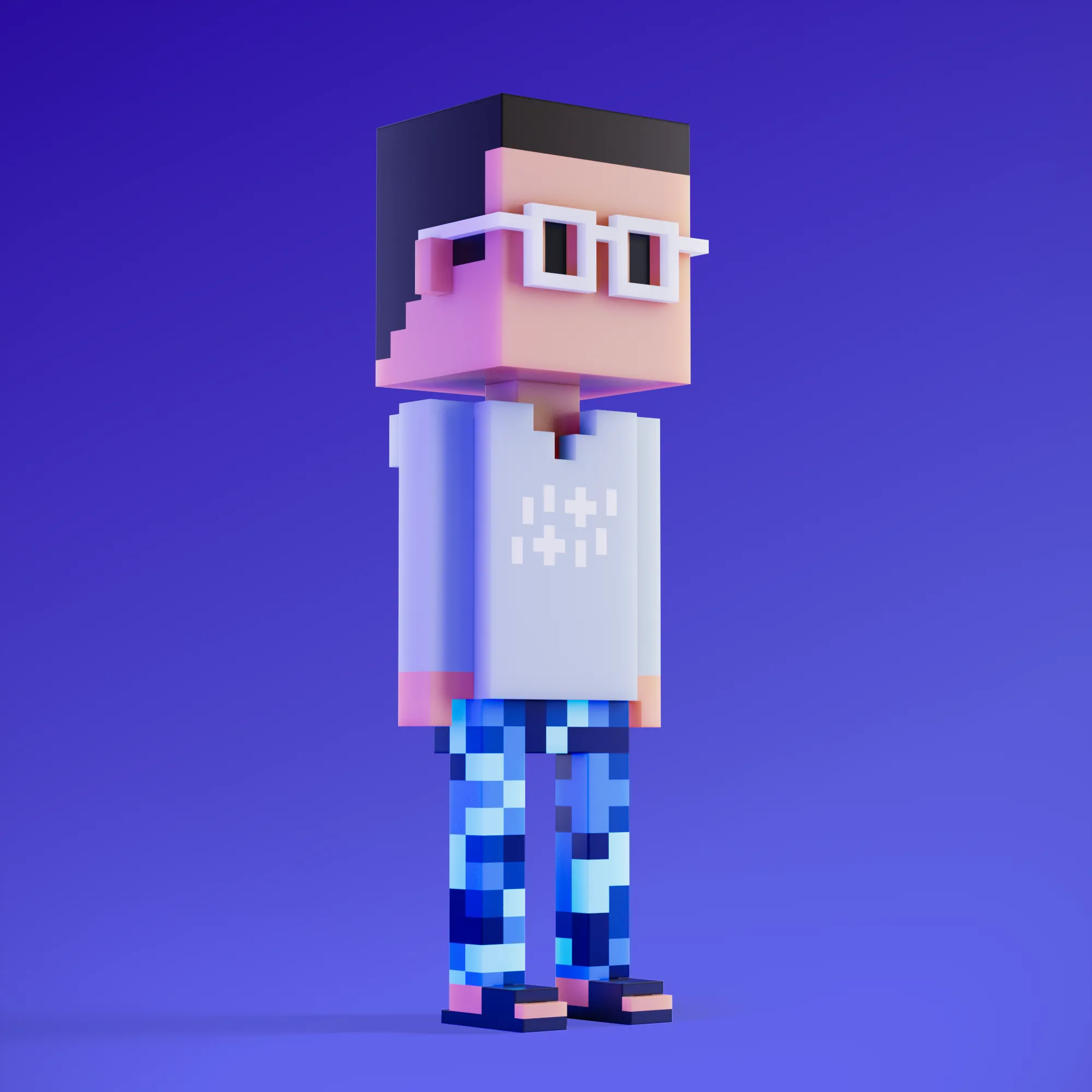 Meebits are 20,000 unique 3D voxel characters created by a custom generative algorithm.