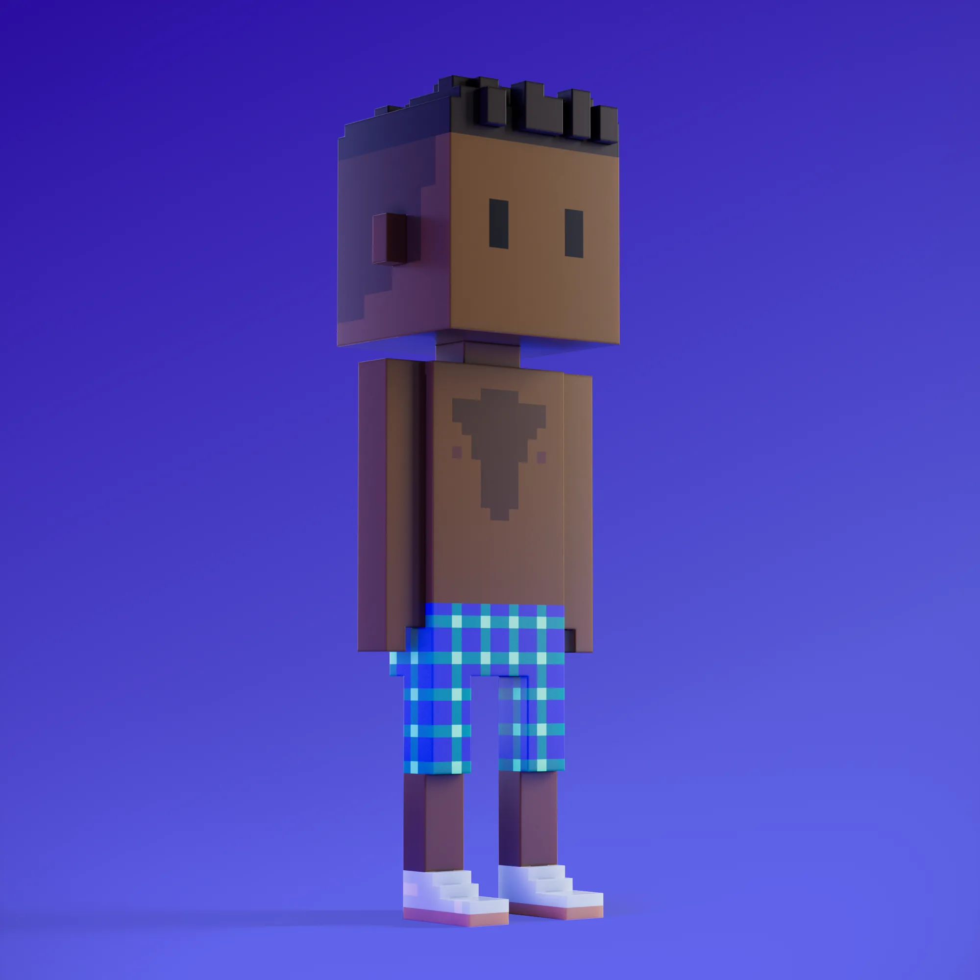 Meebits are 20,000 unique 3D voxel characters created by a custom generative algorithm.