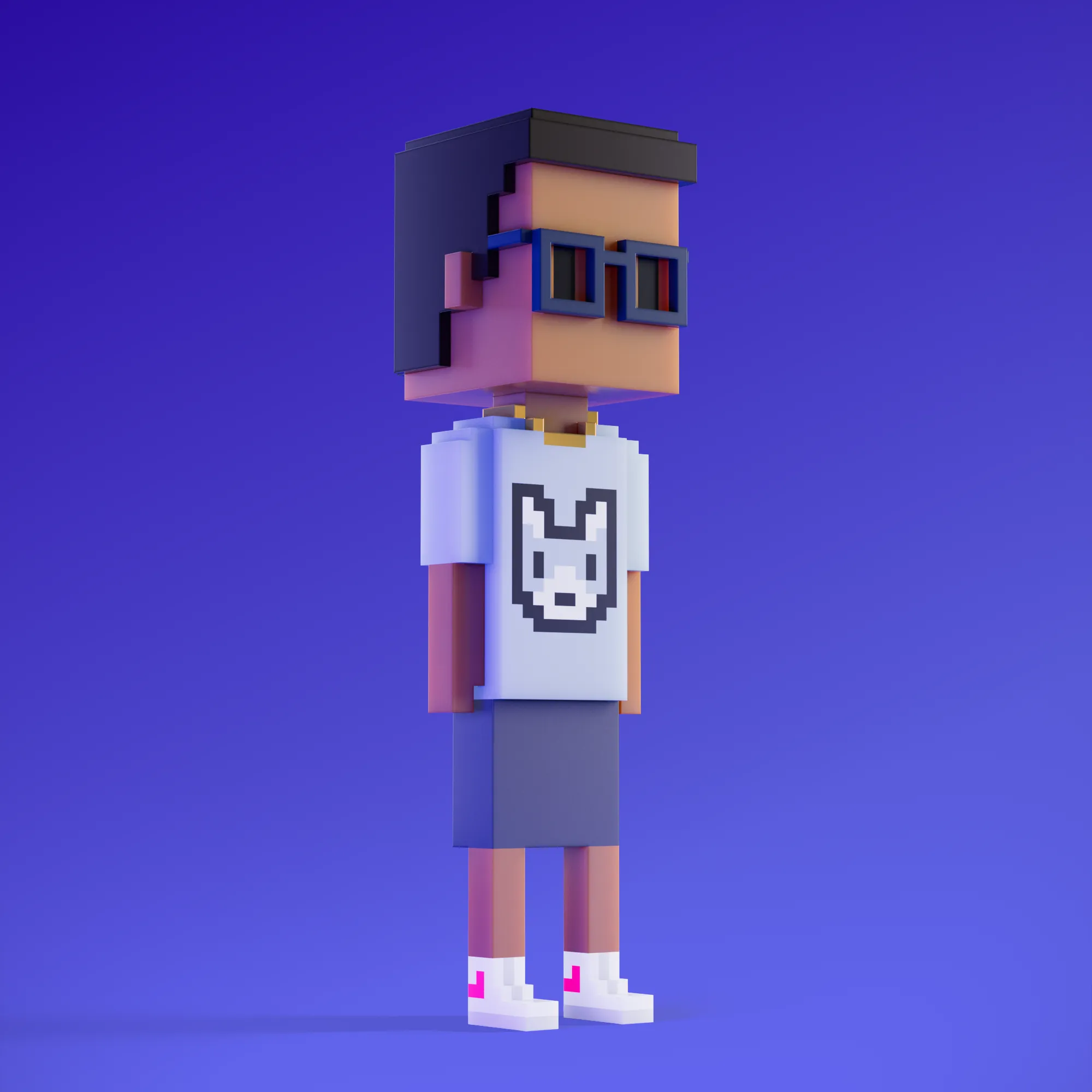 Meebits are 20,000 unique 3D voxel characters created by a custom generative algorithm.