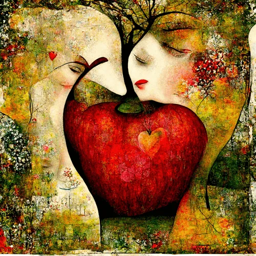 Pure delight at first sight! Typically i don’t care about sweet but this work is sweet without being cloying:  so cute and innocent. But then by looking carefully you might discover some hidden meaning.

Part I of the "Artificial Women" triptych.
PNG, 2000px X 2000 px, created Mar 2022