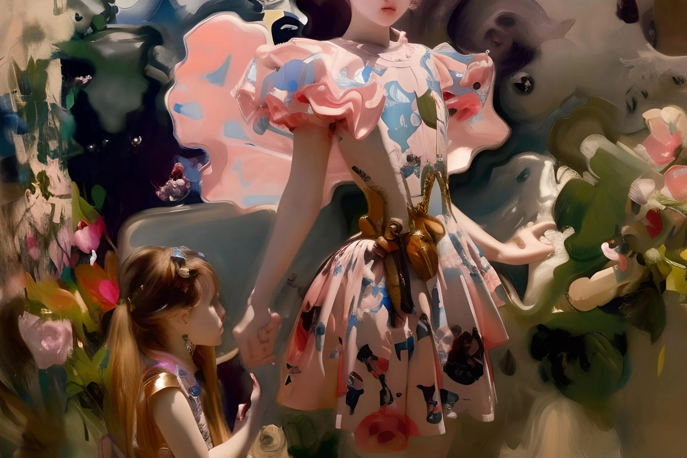 paracosm: noun. An intricate imaginary world born in childhood. Often begun as a subconscious escape from traumatic experience, the child forms deep connections with the paracosm, including complex relationships with its characters and settings that shape the creator's personality as they age. Existing with its own unique geography and lore, this world grows more sophisticated with time, potentially enduring into adulthood.

If one is invited into a paracosm by its creator, it will often come in pieces. Their world is secret and sacred, as deeply personal as the innermost self. Sharing it with another makes them forever part of that world, and by proxy, forever part of its creator.

This collection is a visualization of part of the artist's paracosm. A text-to-image model was trained on some of their memories of that world and its inhabitants. Each piece at mint will be cropped, with the intention of serving as a window to look inside. After the exhibition completes, collectors pieces will fully reveal, rich in narrative detail and sentiment. In this way, the artist is inviting you, step by step, into their world--and by proxy, to become forever part of it.