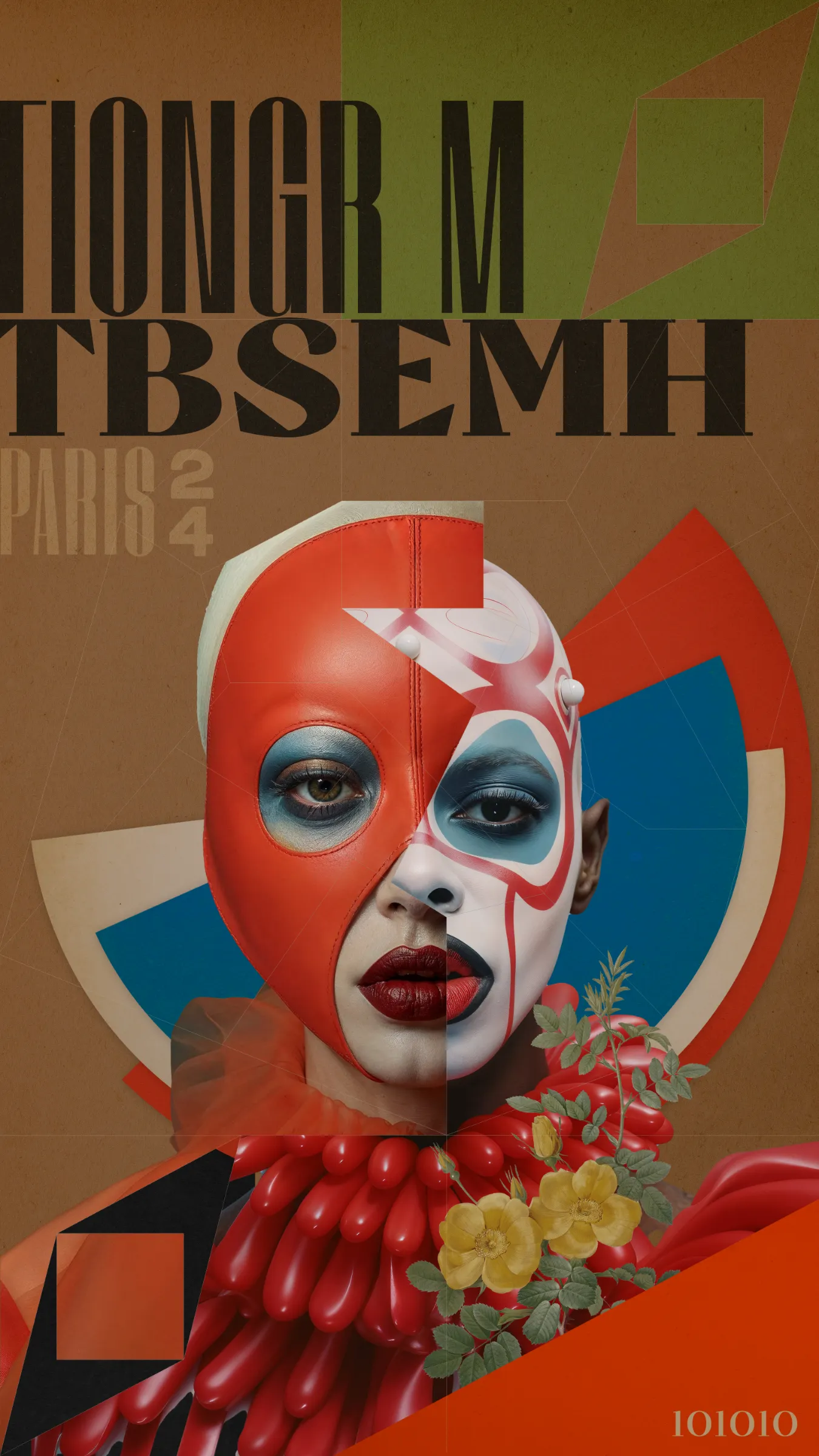 Drawing on parallels between the 1920s avant-garde and 2020s generative art, my collection aims to create composite portraits of characters that never existed, blending Dadaism, binary code, and a grid system inspired by the Paris arrondissements, into a retro-futuristic extravaganza that transcends time and digital boundaries.