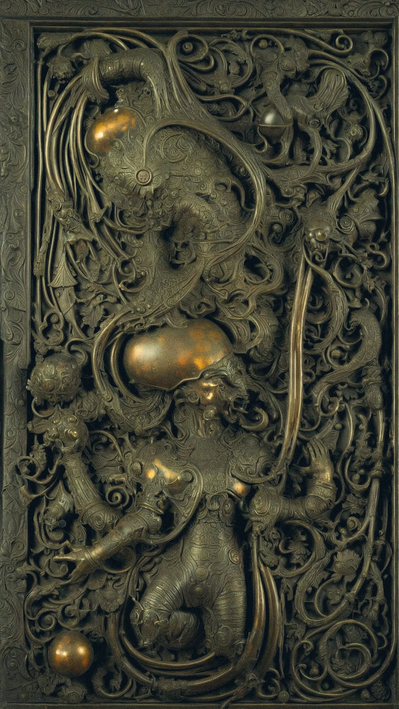 Art and mythology have long been used to express humanity's fears, from real-life predators to mythical creatures. Despite our modern distance from such dangers, our innate fears of monsters, domination, and apocalypse persist. The increased role of algorithms in daily life has raised concerns about the possibility of a General Artificial Intelligence singularity event bringing about the end of civilization. As a meta commentary on synthetic image generation through AI, 'Cenotaphs' plays with these themes by juxtaposing mythology and futurism in a provoking way in a series of 100 unique digital artworks.