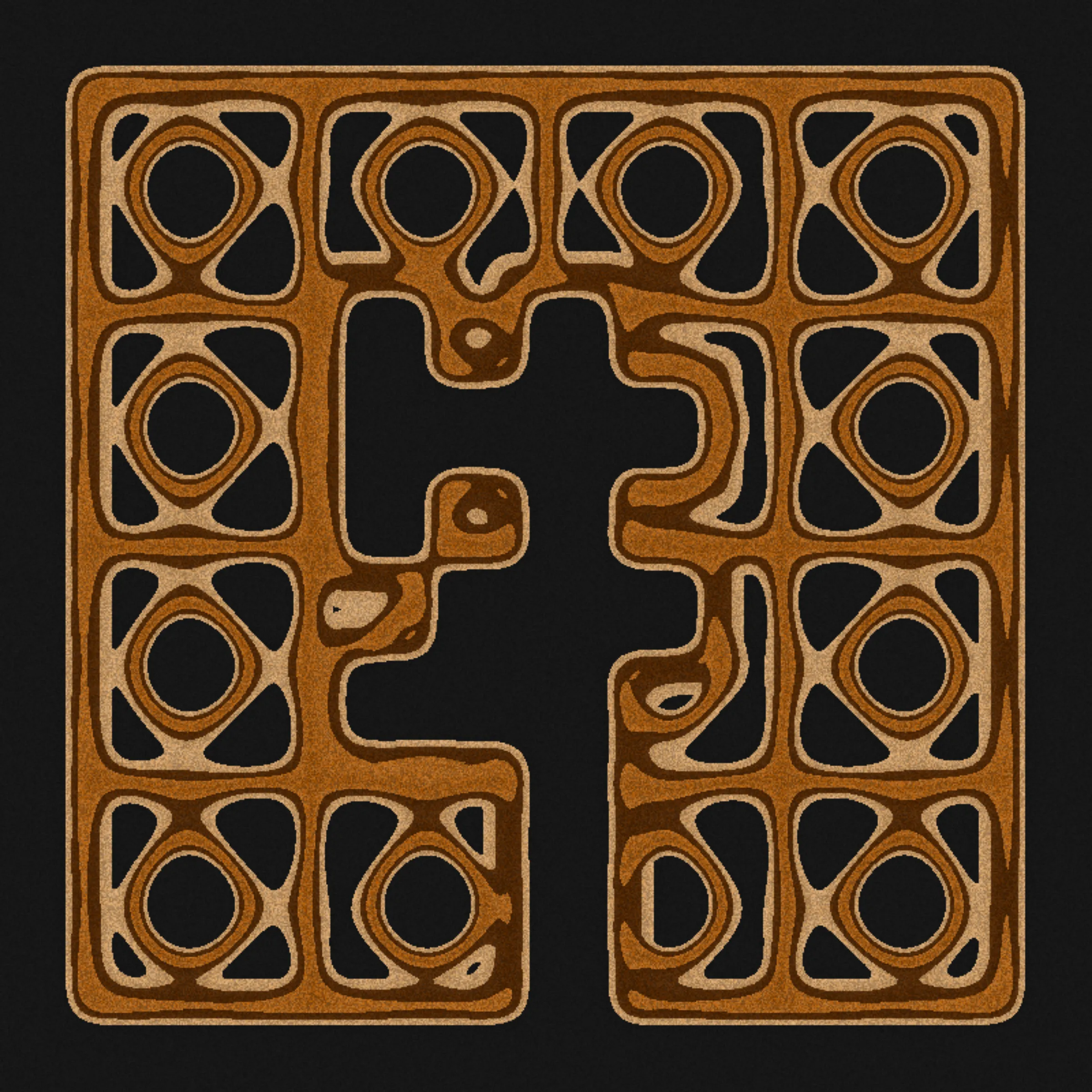 Whispering Sands is a series of 100 on-chain AI generated artworks. They embody an ode to machine language and to the intricate relationship between artificial intelligence, sanskrit, and binary. 

The artworks are composed of two elements: a downscaled AI generated letter, created using Generative Adversarial Networks, and a pattern created using a code created with Large Language Models, based on the Chladni formula. While the generated letters are inspired from the Sanskrit alphabet, the Chladni formula depicts the behavior of sand on a plate when the plate is subjected to a certain vibration, resulting in a visual representation of the sound associated with the frequency that caused the vibration. As a result, the letter and its sound are both AI generated, and represented visually in the artwork, and the final artwork is small enough to live on-chain.